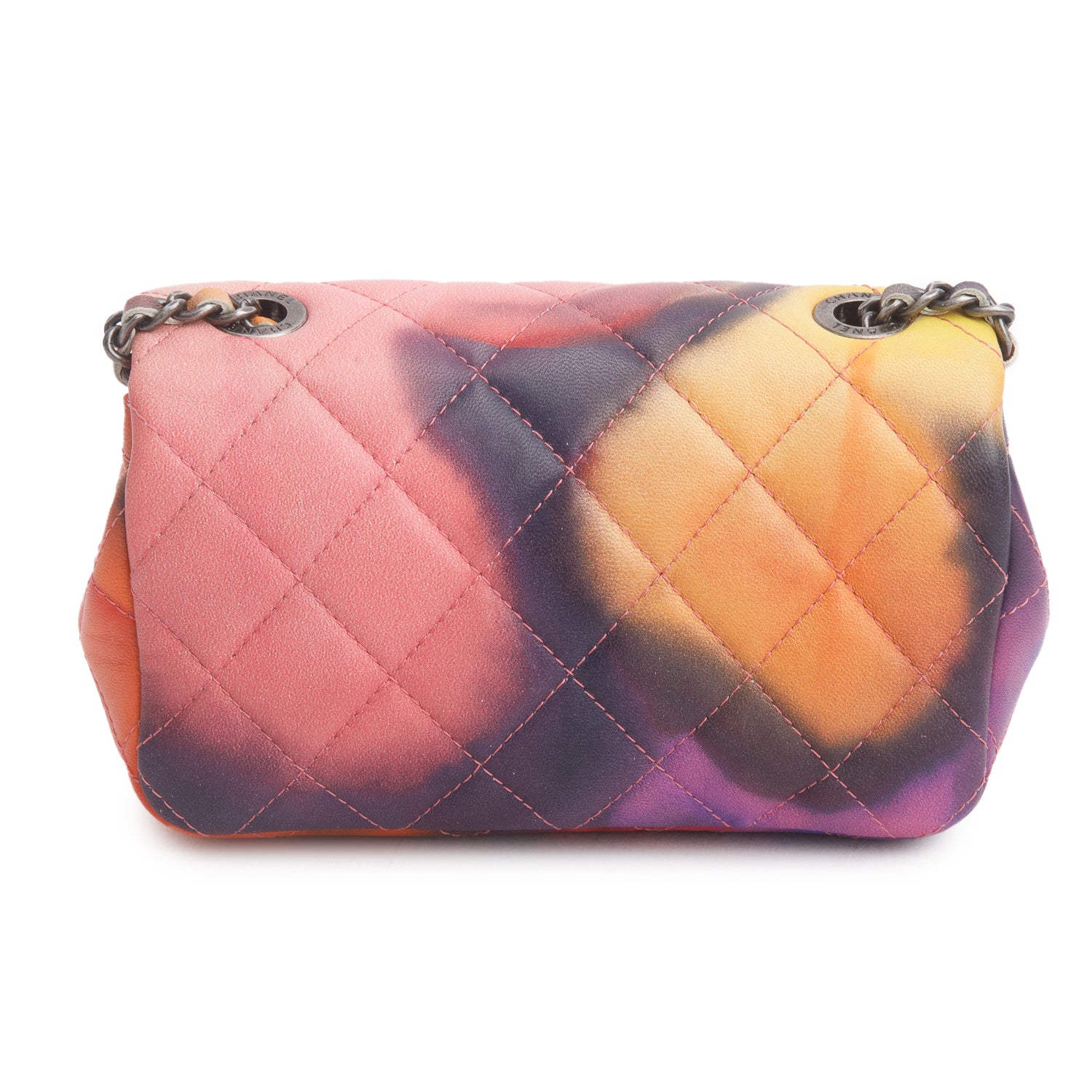 Chanel Multicolor Lambskin Quilted Extra Mini Flower Power Flap Bag w/ Receipt