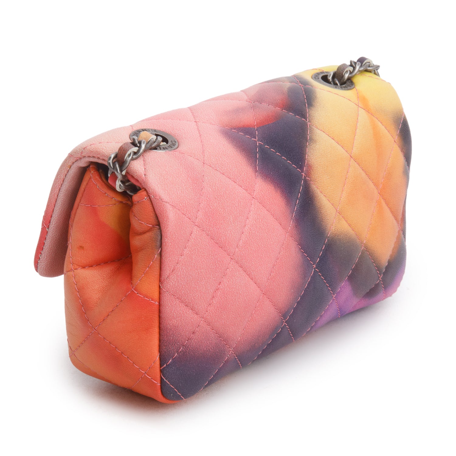 Chanel Multicolor Lambskin Quilted Extra Mini Flower Power Flap Bag w/ Receipt
