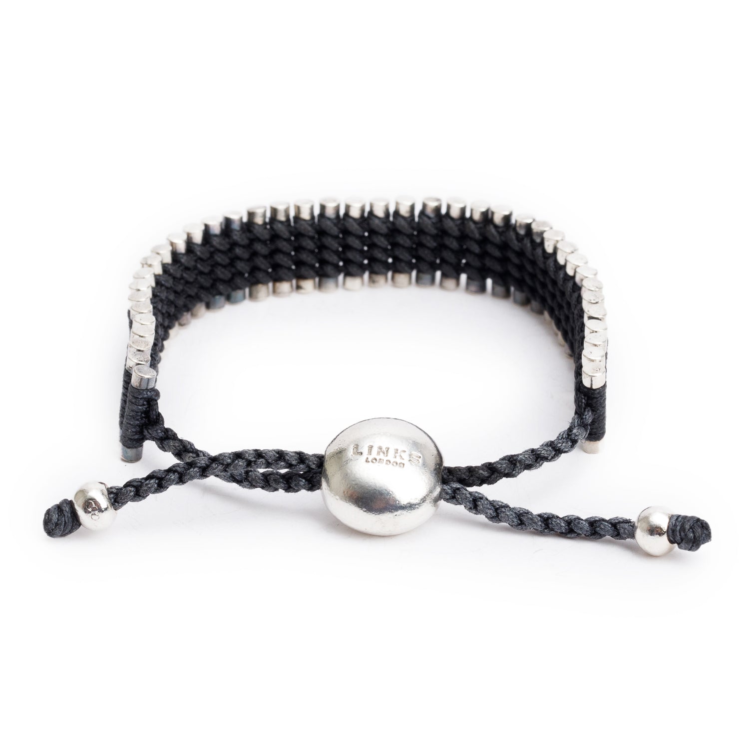 Links of London Sterling Silver Black Cord Friendship Bracelet