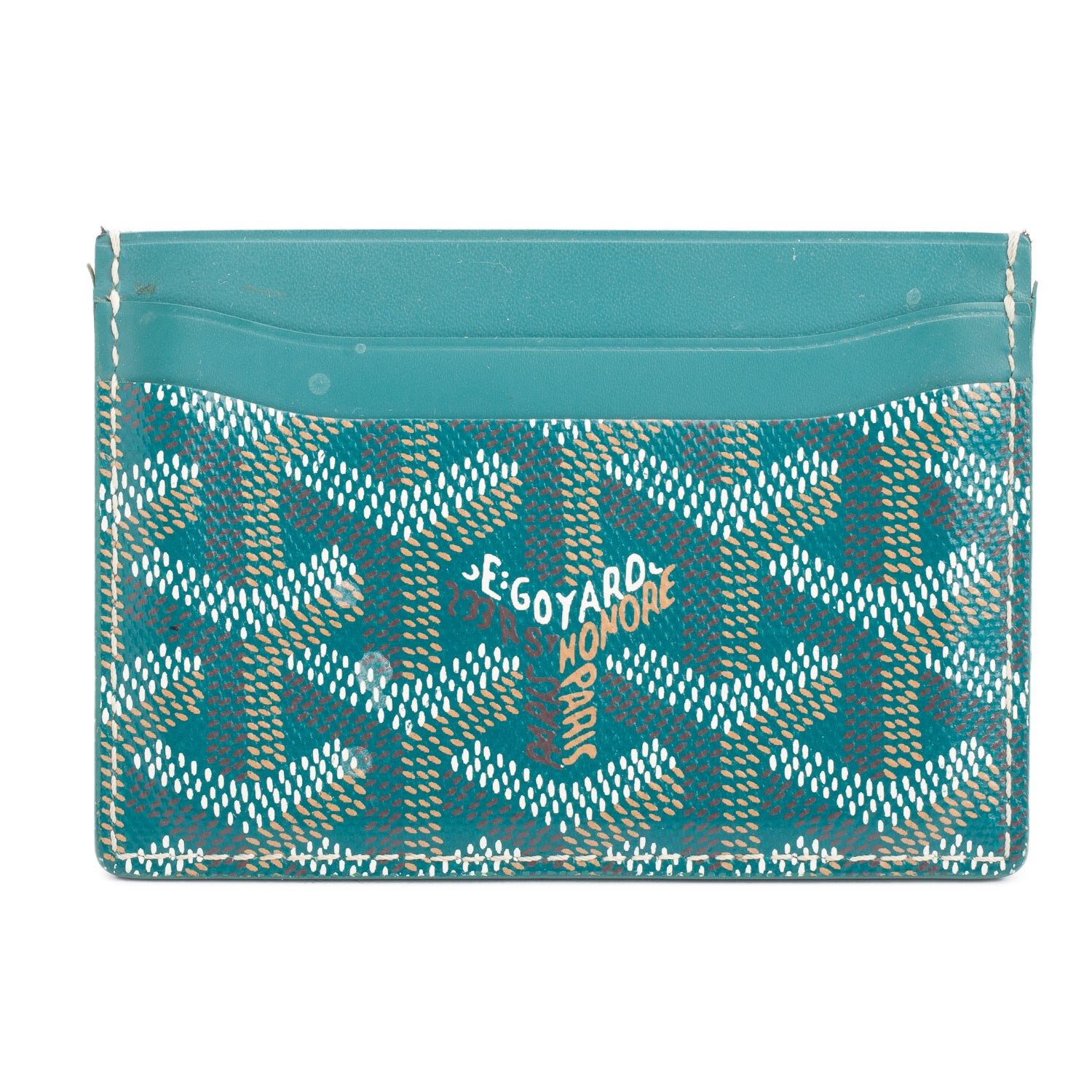 Goyard 2022 Green Leather & Coated Canvas Goyardine Saint Sulpice Card Holder
