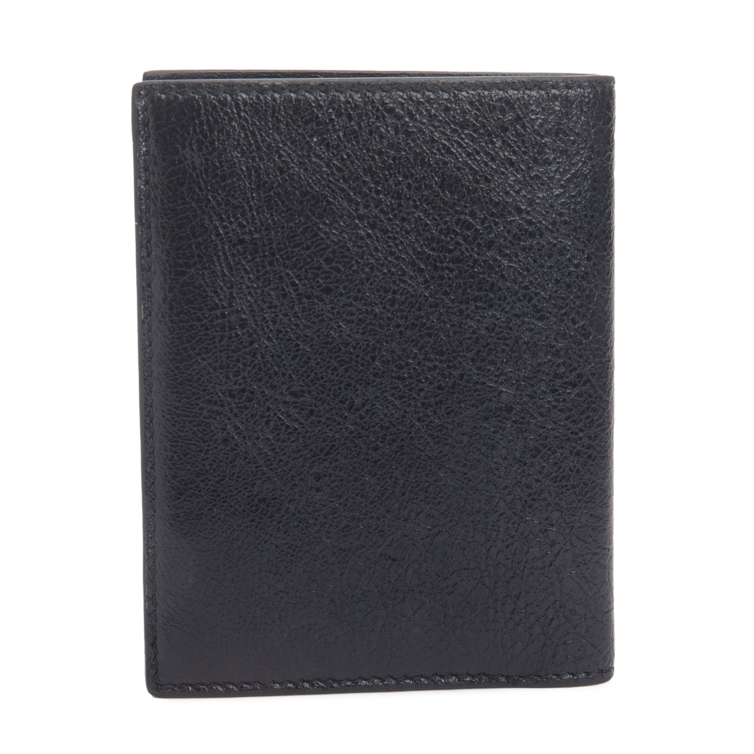 Balenciaga Black Arena Lambskin Monaco Vertical Bifold Wallet