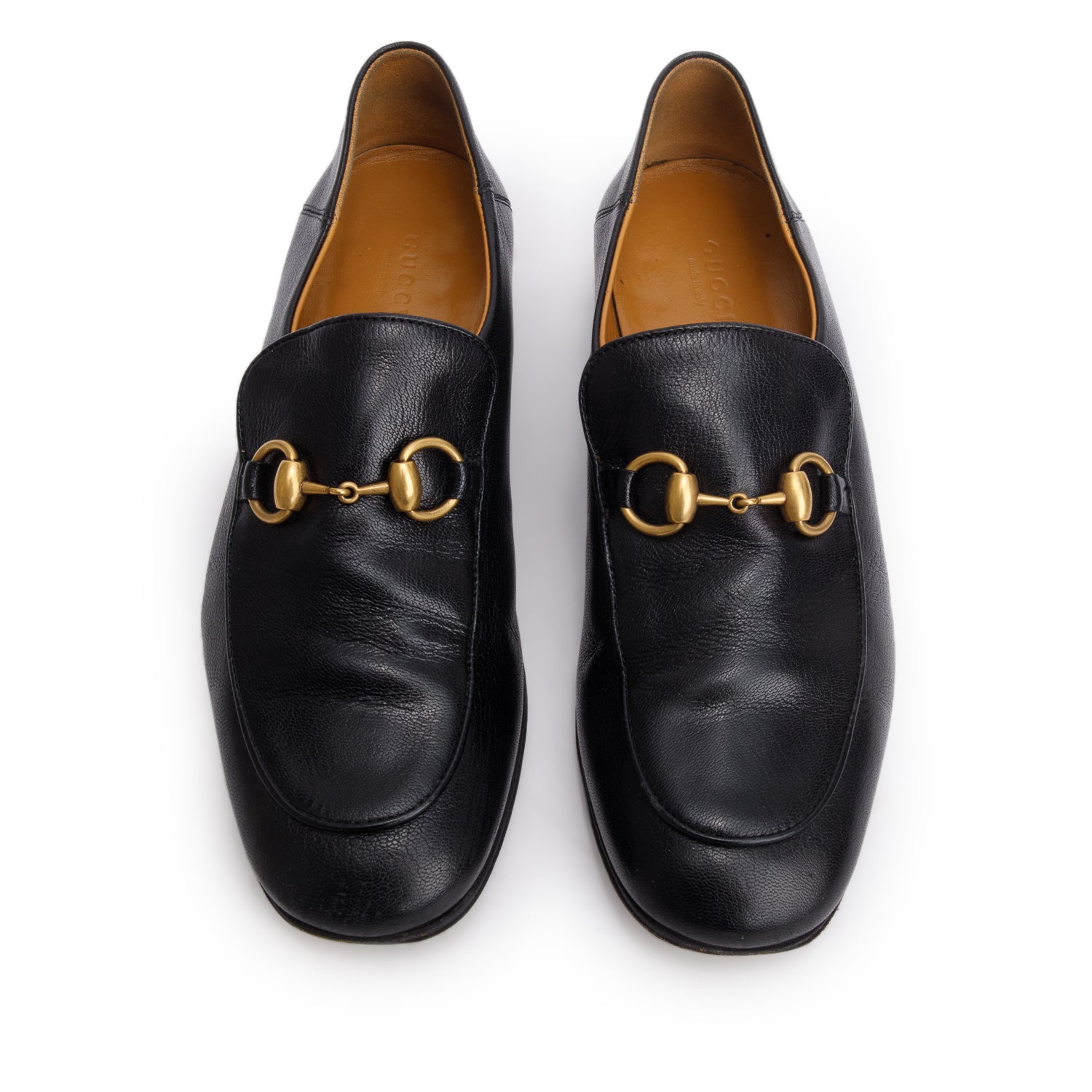 Gucci Black Calfskin Brixton Horsebit Loafers, Women's Size 38