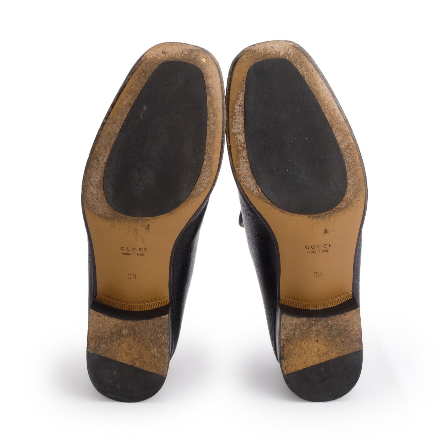 Gucci Black Calfskin Brixton Horsebit Loafers, Women's Size 38