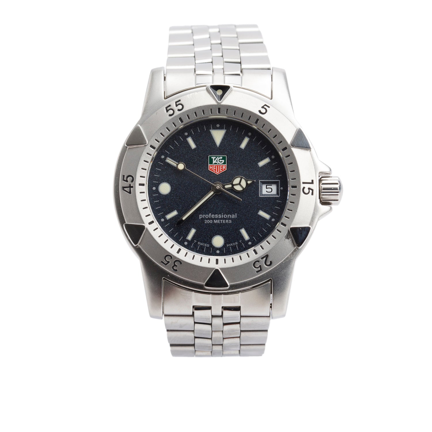 Tag Heuer Stainless Steel Professional 1500 Series 37 MM Watch Grey Dial WD1211-K-21