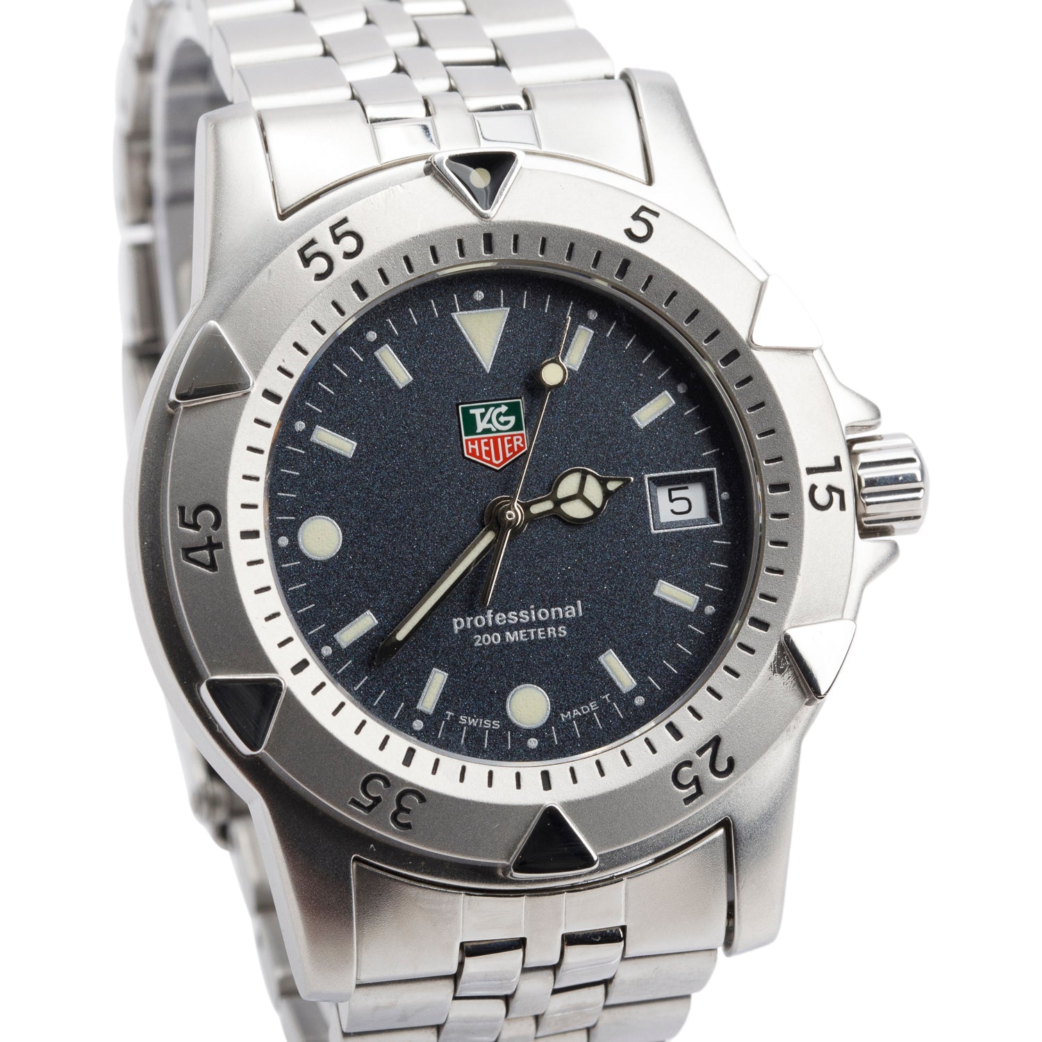 Tag Heuer Stainless Steel Professional 1500 Series 37 MM Watch Grey Dial WD1211-K-21