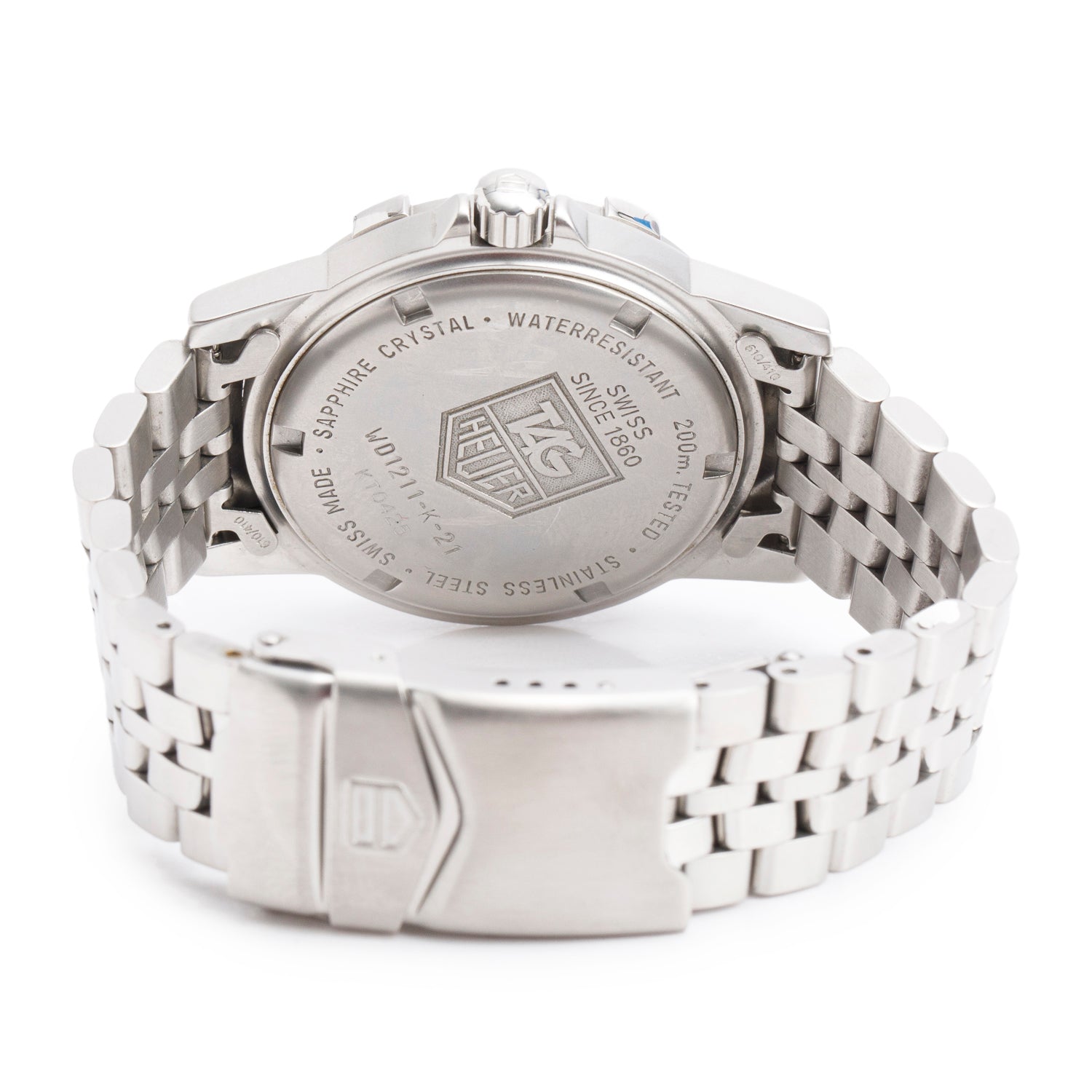 Tag Heuer Stainless Steel Professional 1500 Series 37 MM Watch Grey Dial WD1211-K-21
