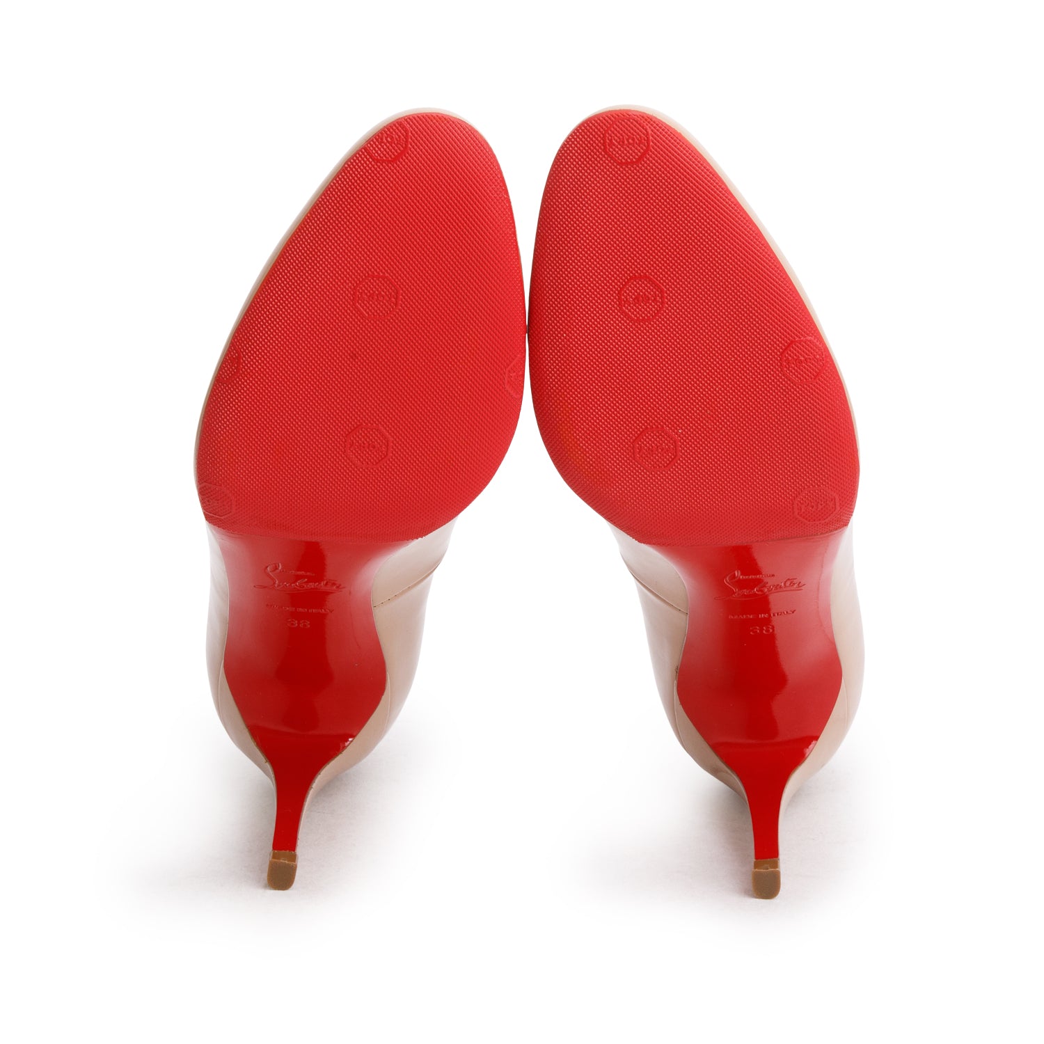 Christian Louboutin Beige Patent Leather Simple 85 Pumps, Women's Size 38