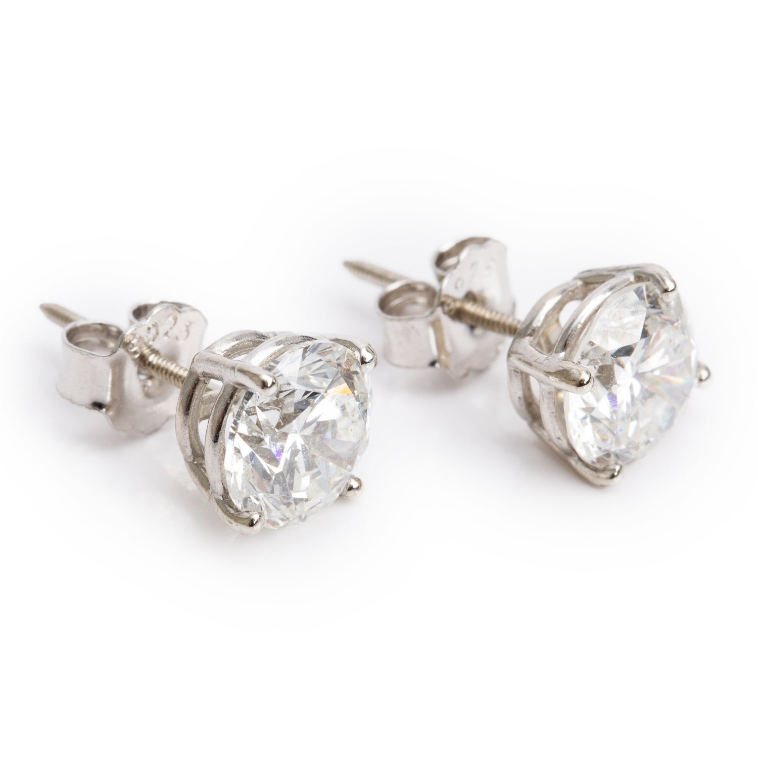 14k White Gold 2.34 tcw. Diamond Stud Earrings