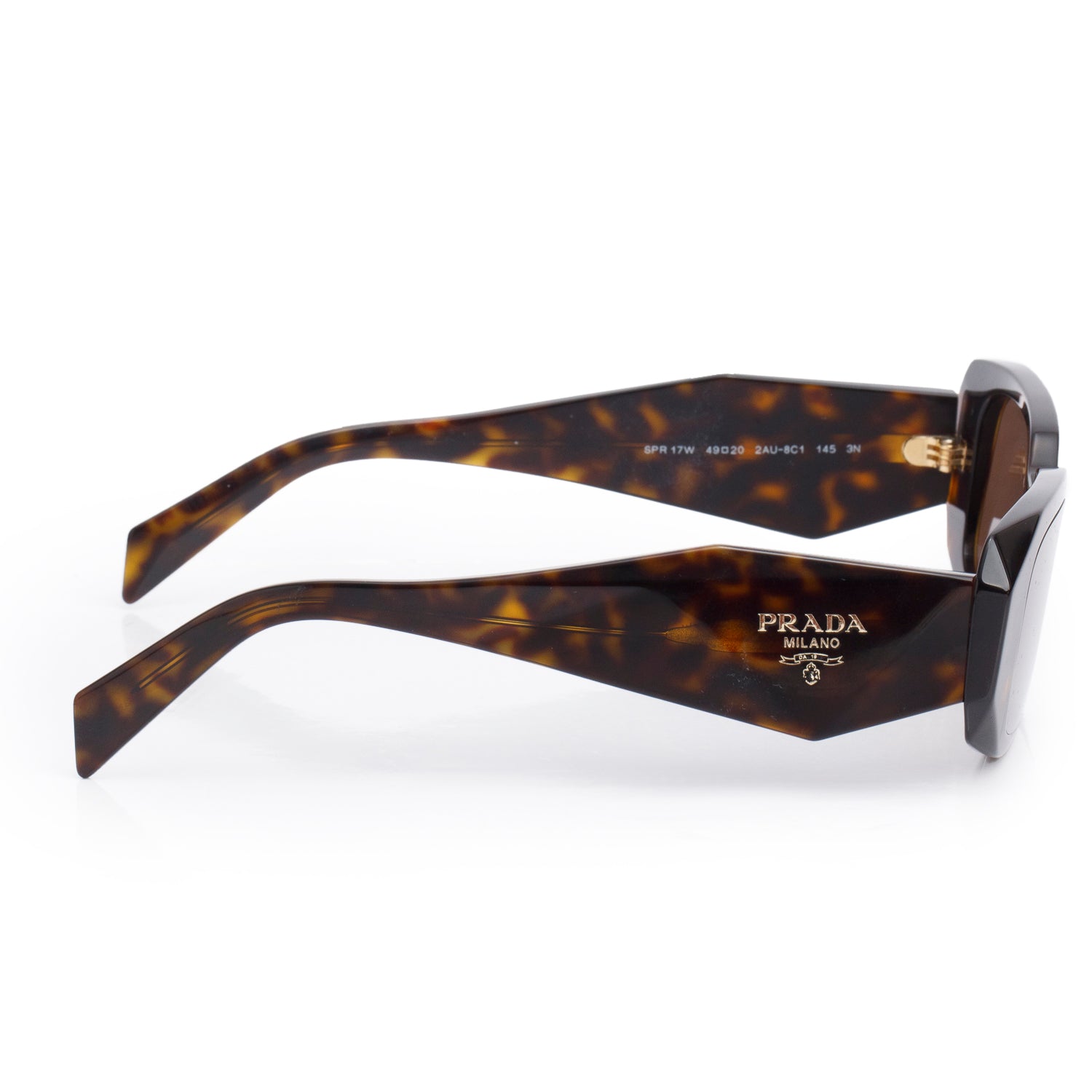 Prada SPR17W Brown Havana Acetate Symbole Sunglasses w/ Case