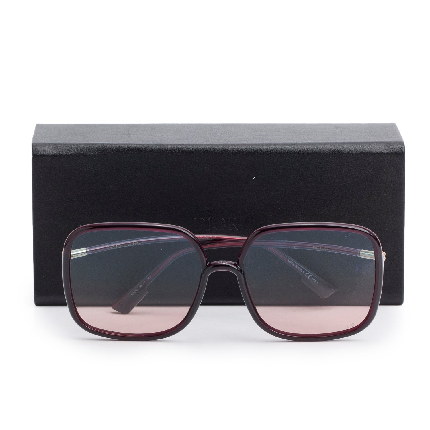 Christian Dior SoStellaire1 Red/Blue Gradient Oversized Square Sunglasses w/ Case & Authenticity Card