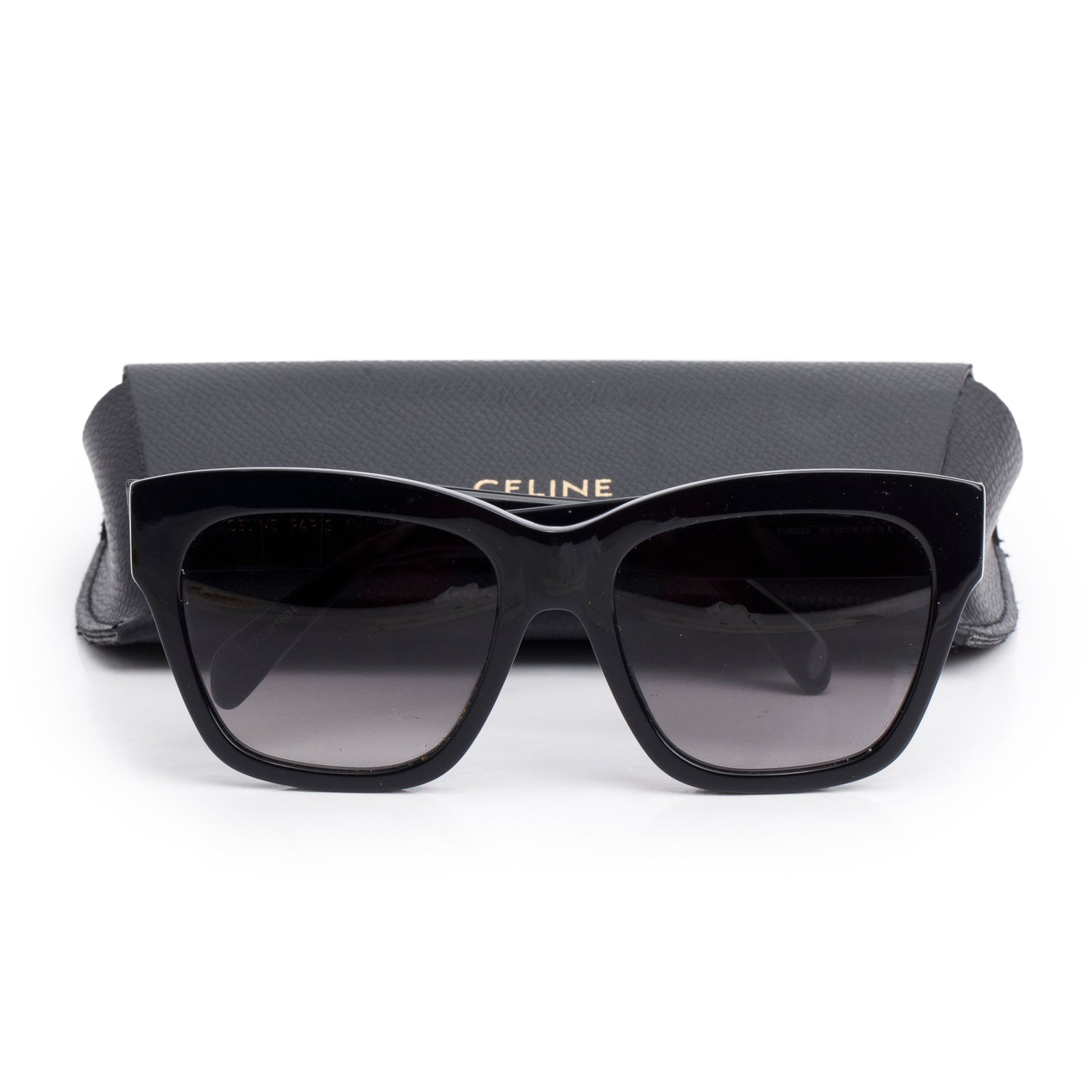 Celine CL40253I Black Acetate Triomphe Square Sunglasses w/ Case
