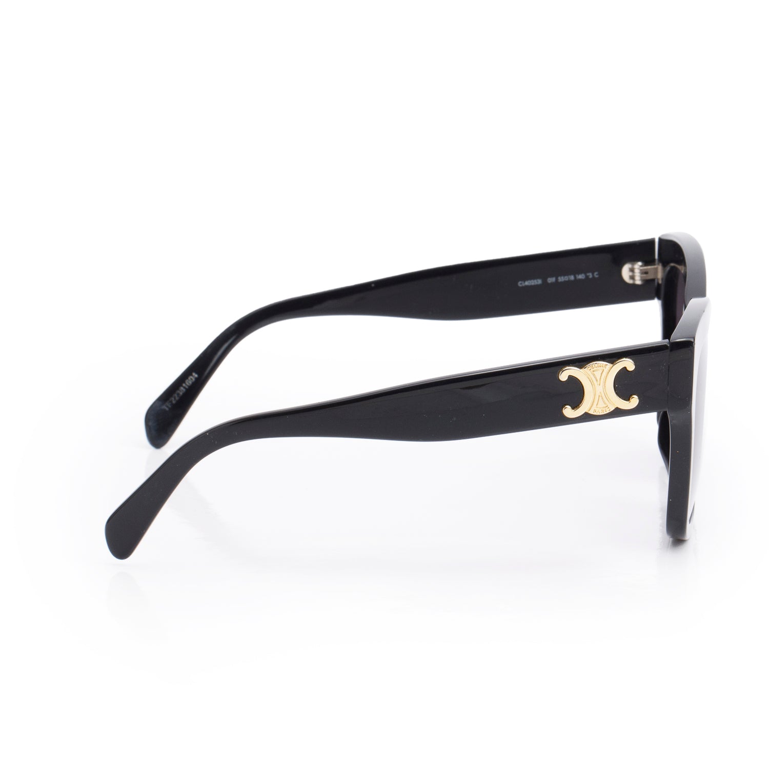 Celine CL40253I Black Acetate Triomphe Square Sunglasses w/ Case