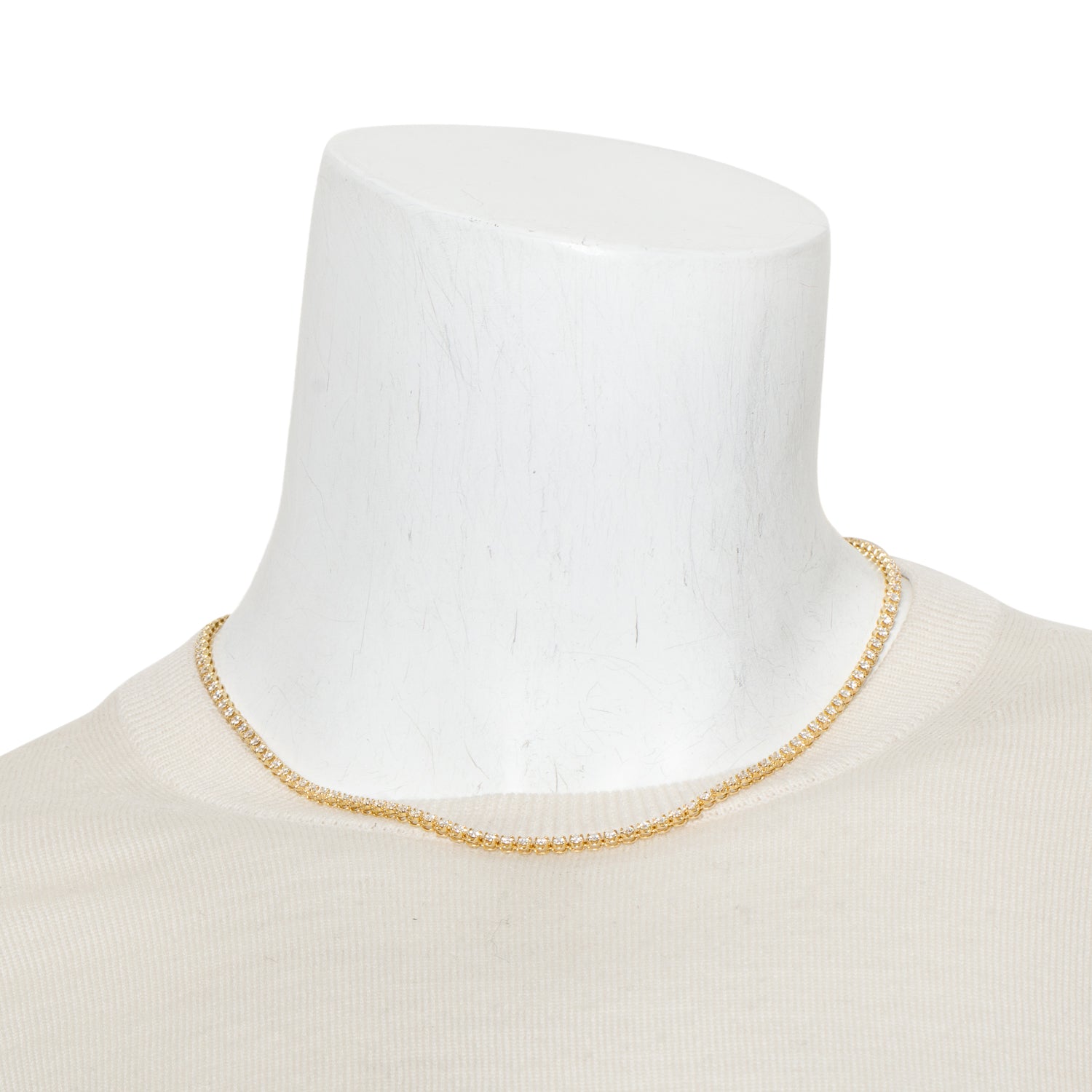 18k Yellow Gold 2.76 tcw. Diamond Tennis Necklace