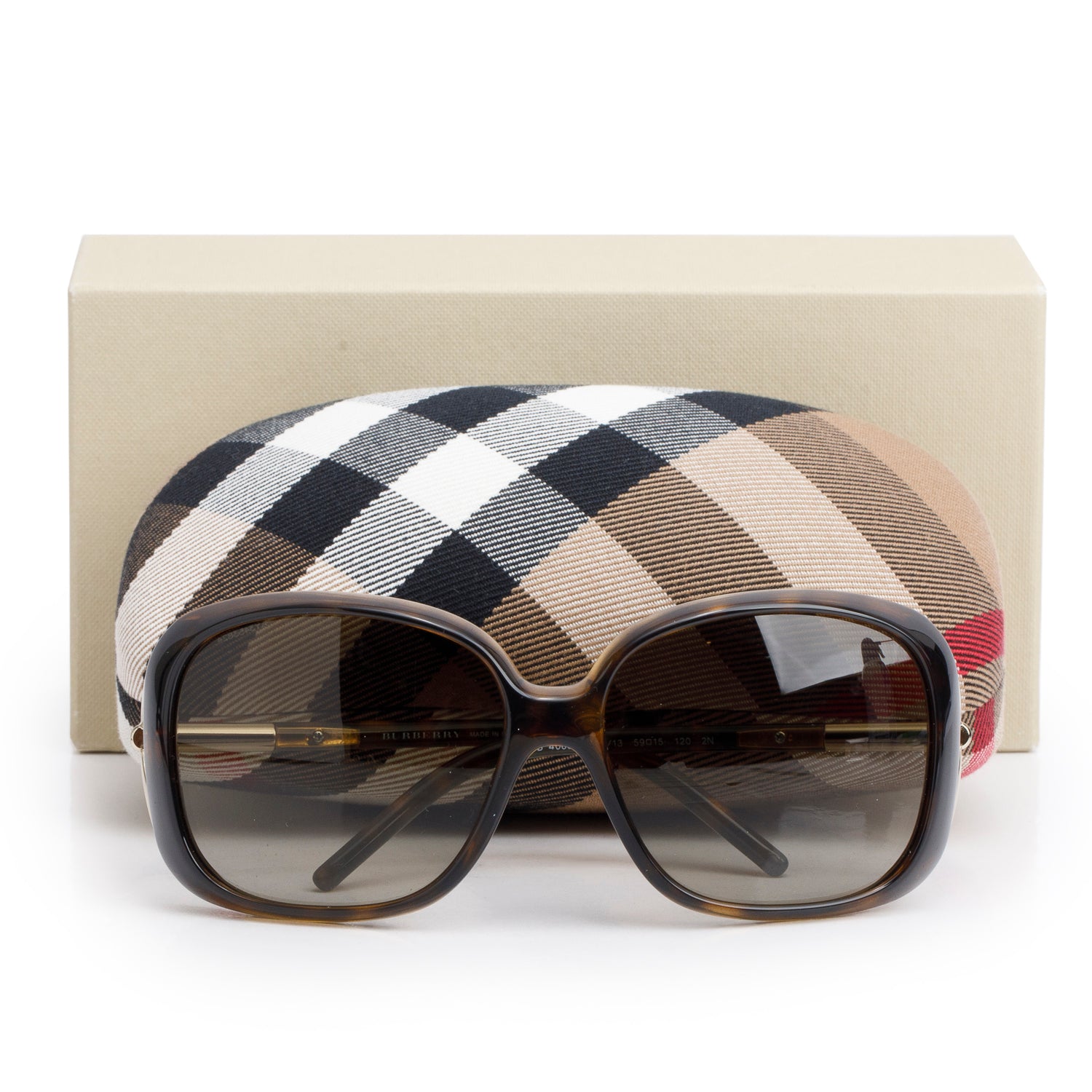 Burberry B4068 Tortoise Oversized Square Sunglasses w/ Box & Case