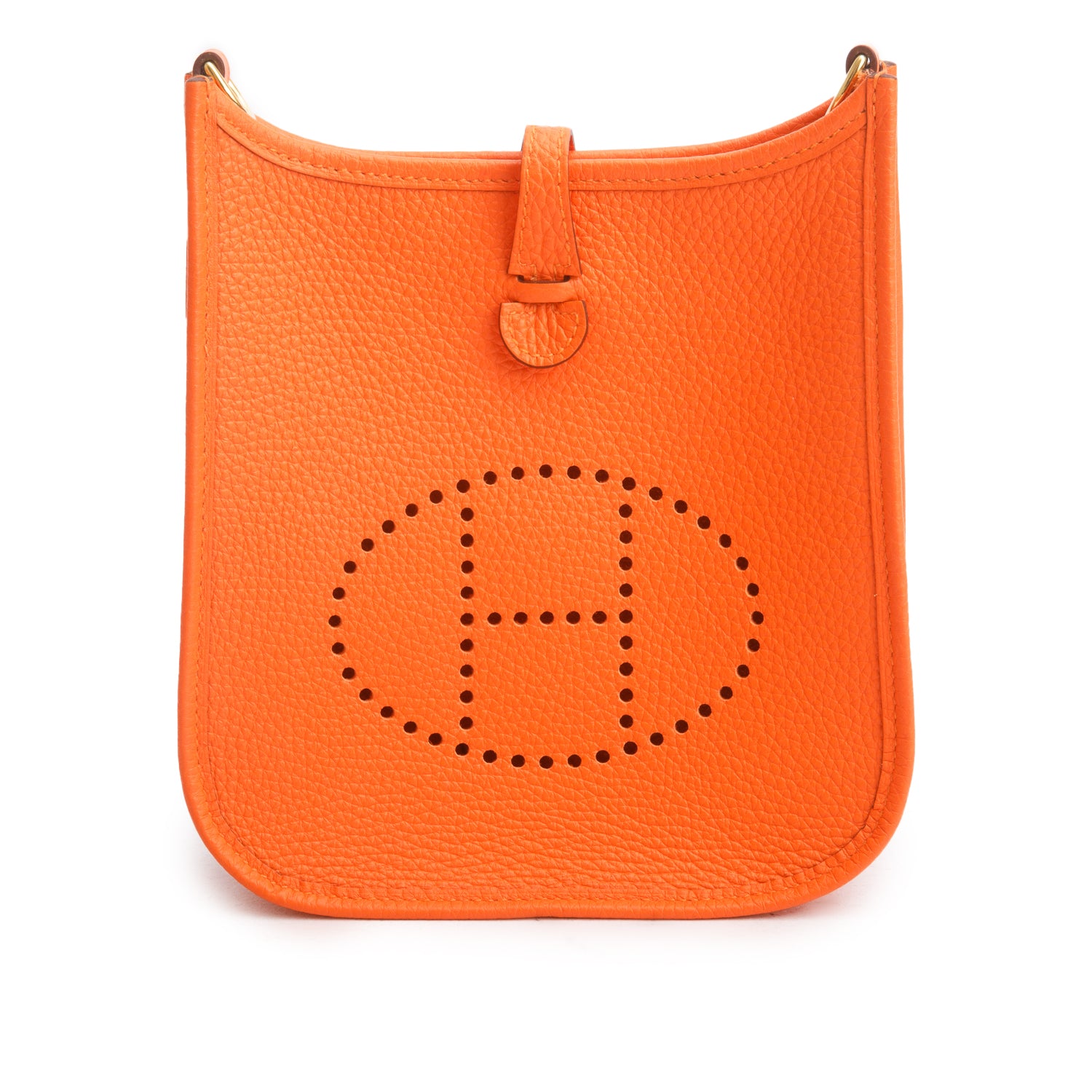 Hermes 2023 Orange Taurillon Clemence Amazone Evelyne TPM 16 w/ Box & Receipt