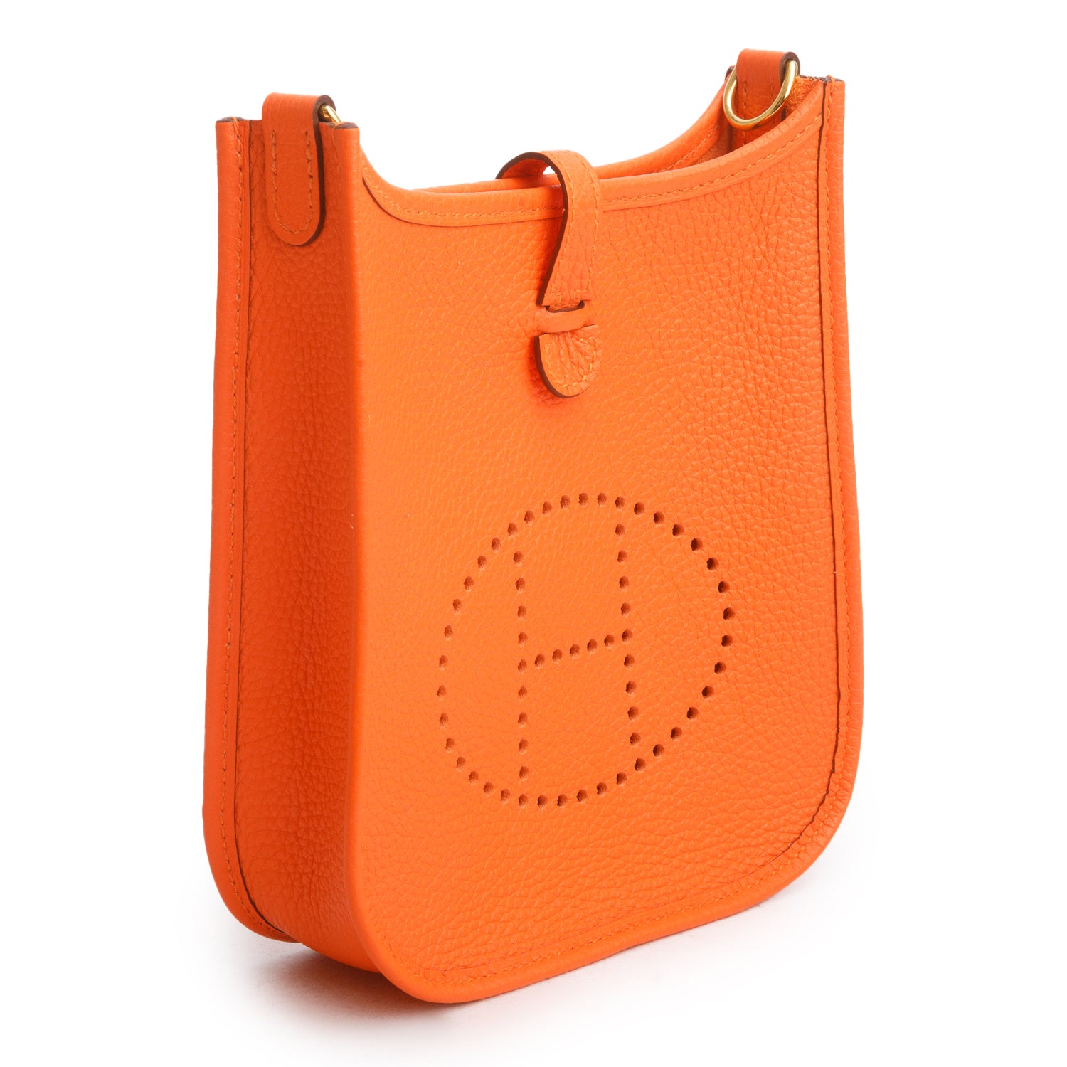 Hermes 2023 Orange Taurillon Clemence Amazone Evelyne TPM 16 w/ Box & Receipt