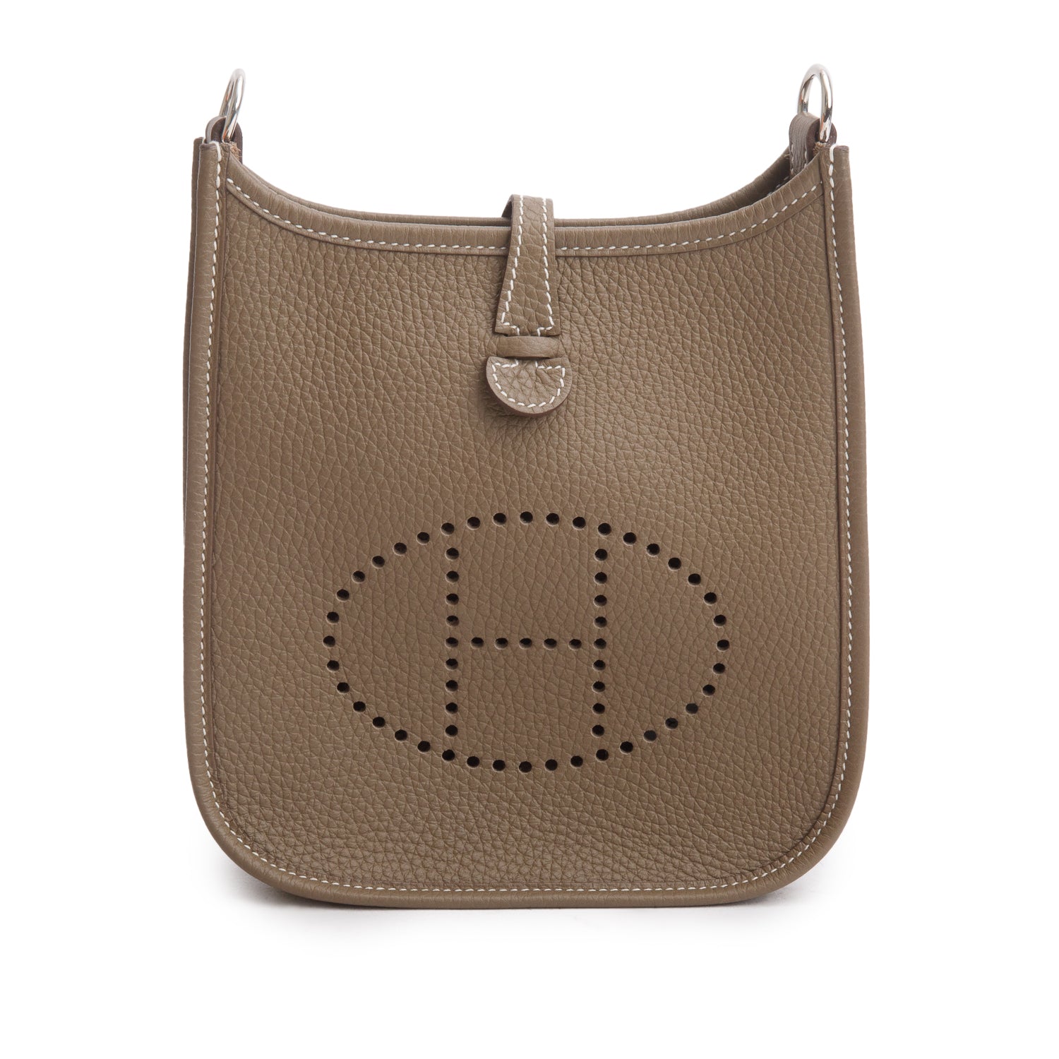 Hermes 2024 Etoupe/Bleu Nuit Taurillon Clemence Amazone Evelyne TPM 16 w/ Box