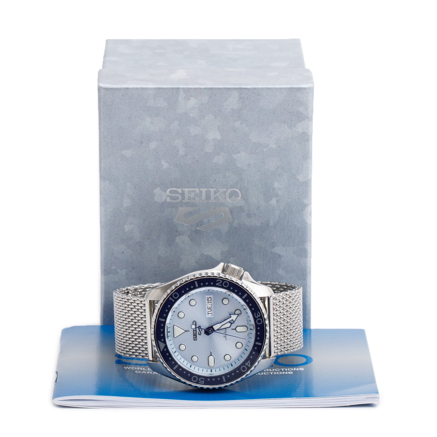 Seiko Stainless Steel 5 Sports Series 42 MM Automatic Watch Blue Dial SRPE77K1 w/ Box