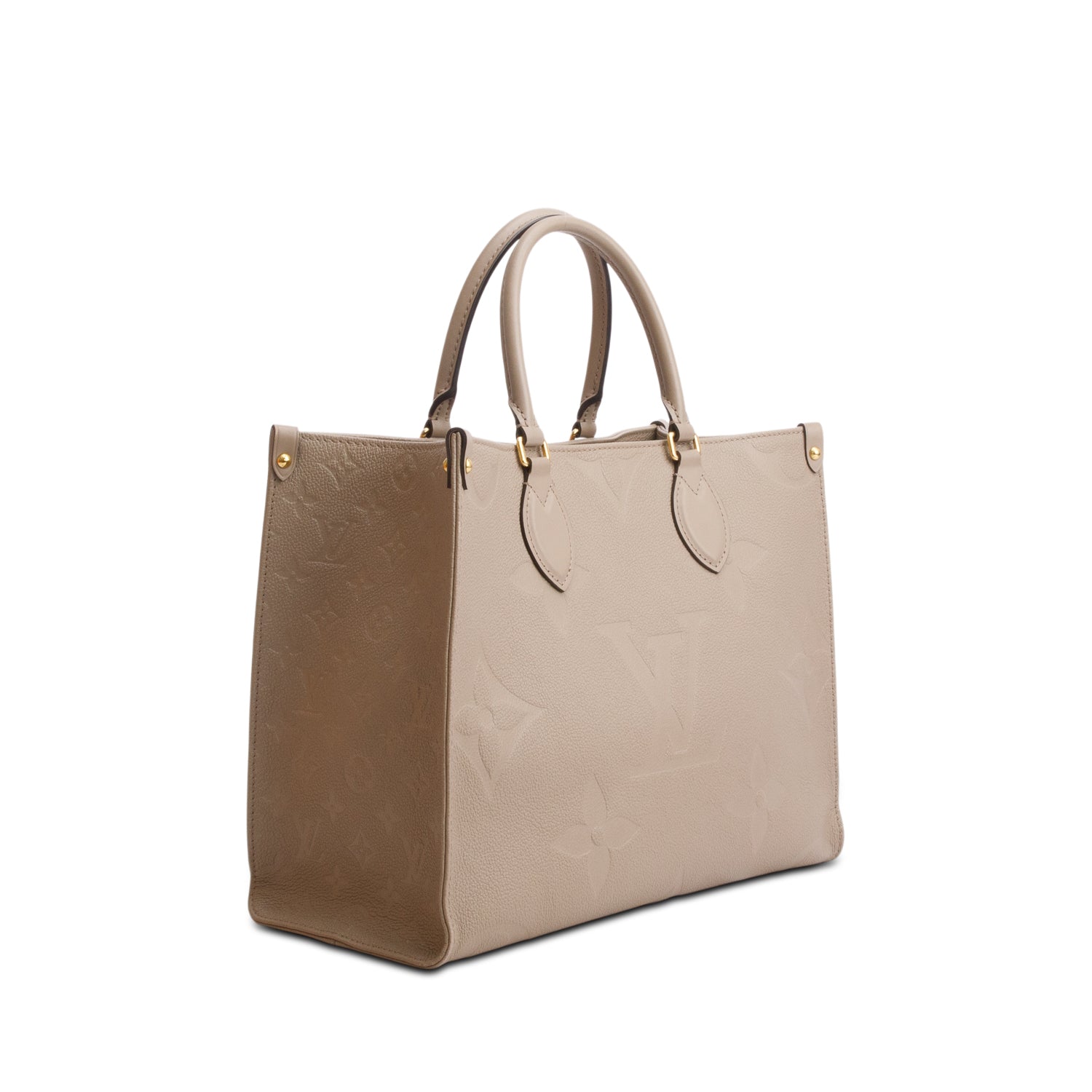 Louis Vuitton Turtledove Monogram Empreinte Giant OnTheGo MM w/ Box