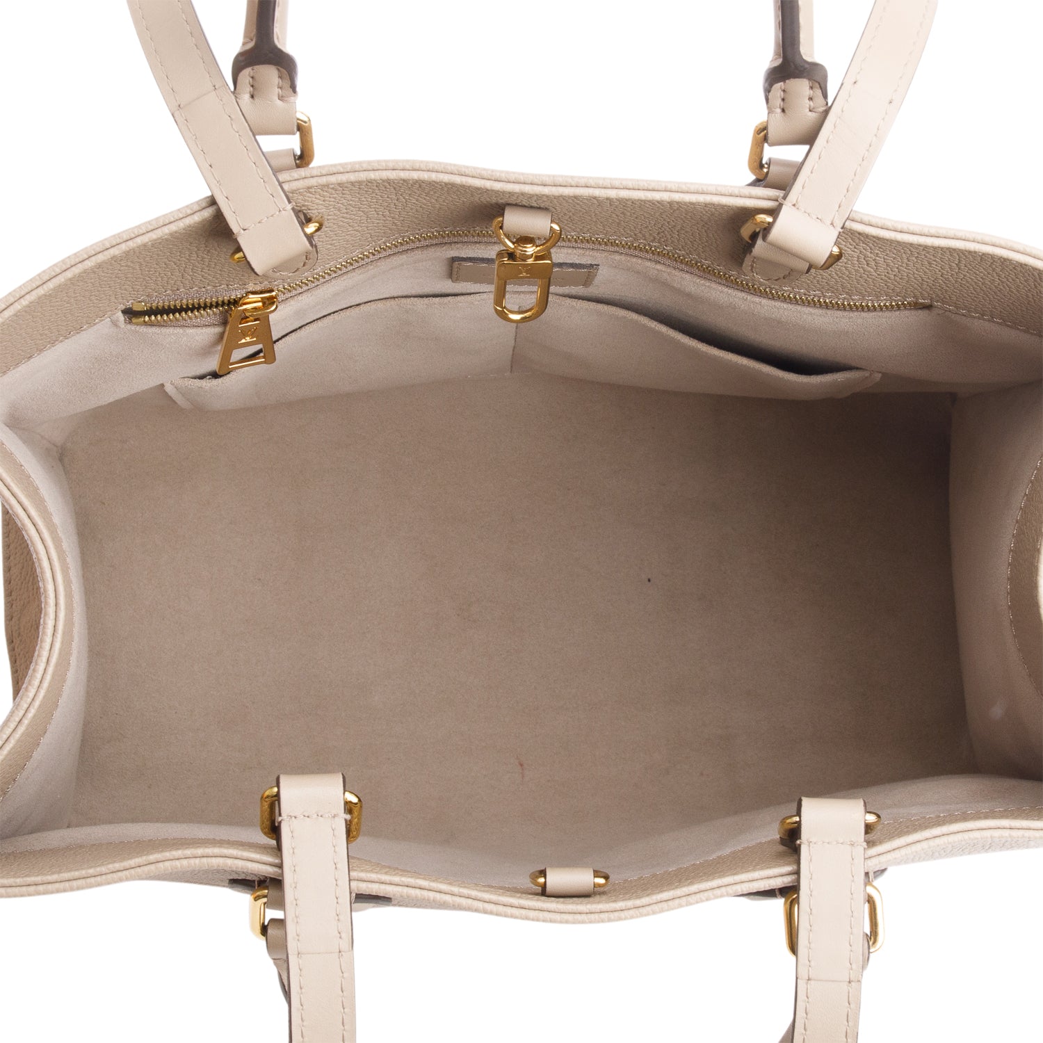 Louis Vuitton Turtledove Monogram Empreinte Giant OnTheGo MM w/ Box
