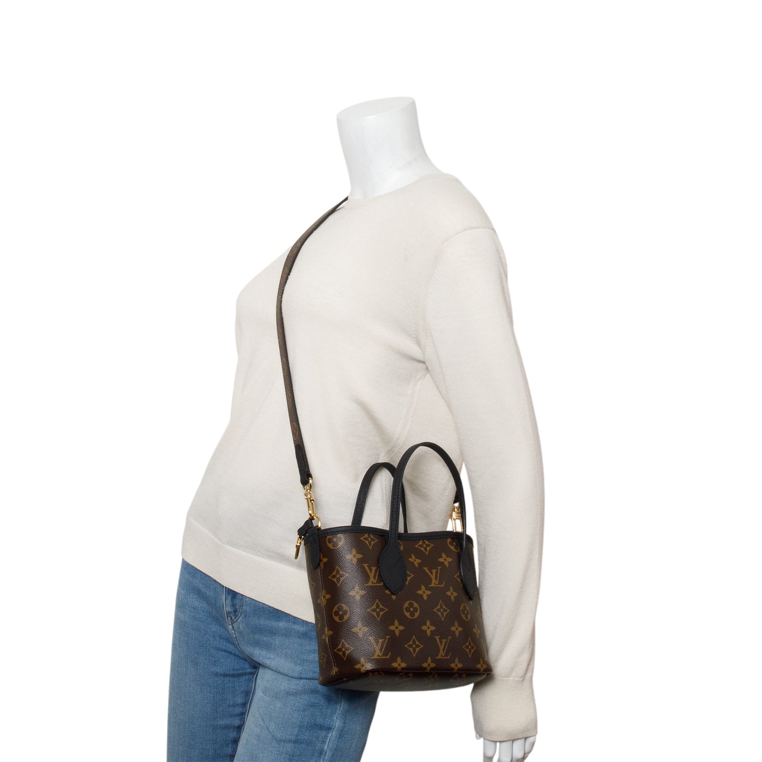 Louis Vuitton Monogram Neverfull Inside Out Bandouliere BB w/ Box, Pouch & Strap