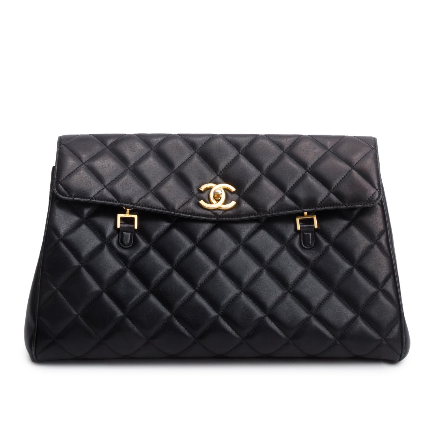 Chanel Black Lambskin Quilted Misia Camera Case Flap Bag