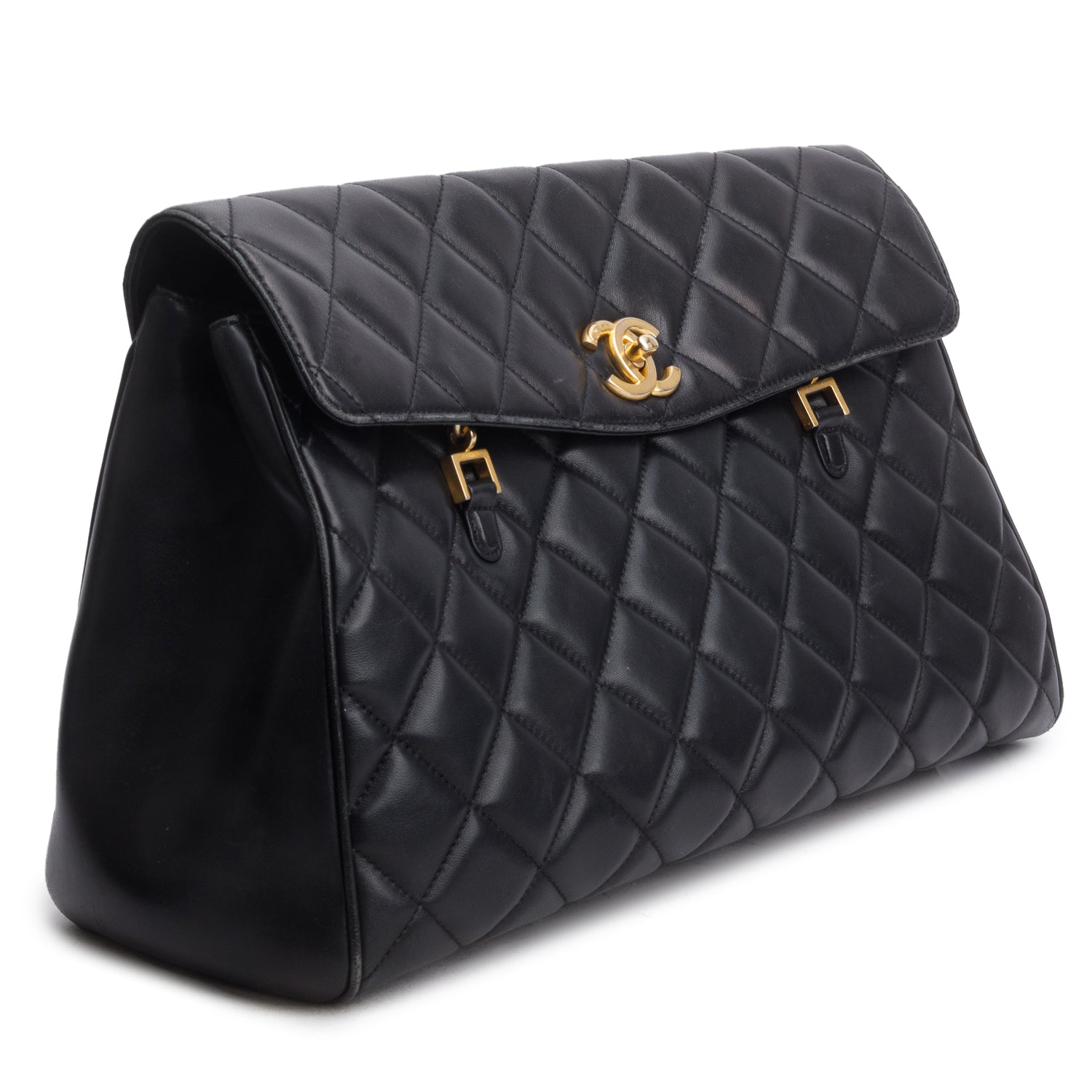Chanel Black Lambskin Quilted Misia Camera Case Flap Bag