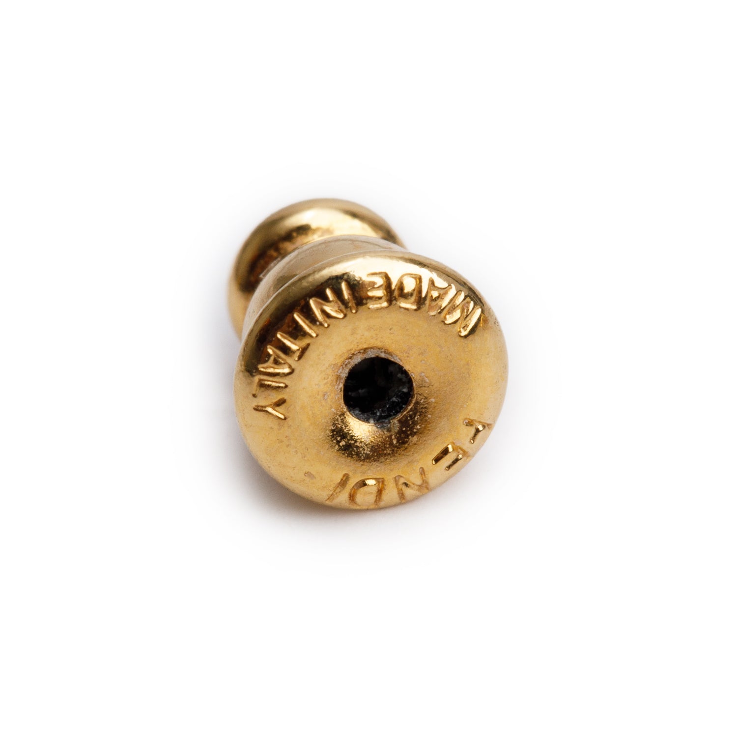Fendi Gold-Tone Metal F Logo Stud Earrings w/ Box