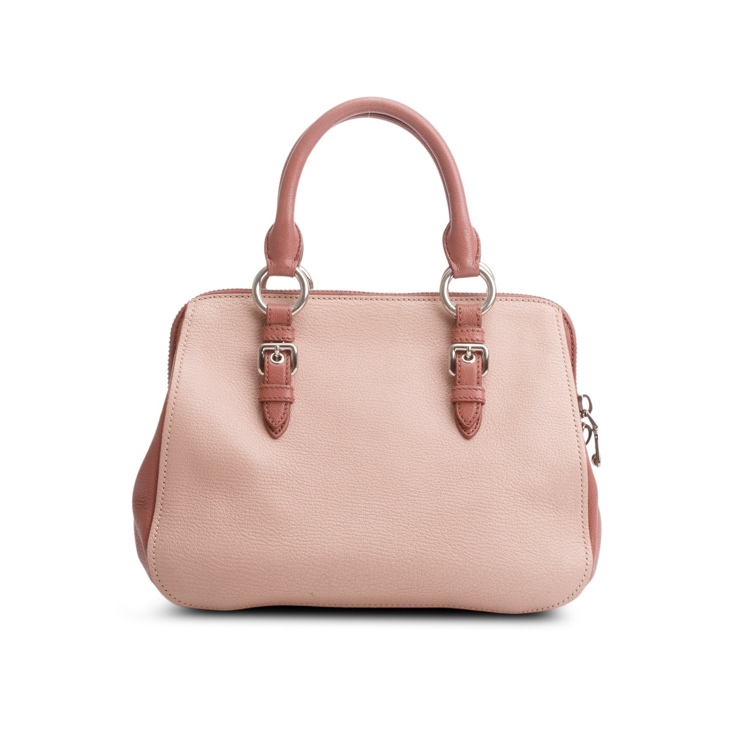 Miu Miu Pink Bi-Color Madras Leather Doctor Bag w/ Strap