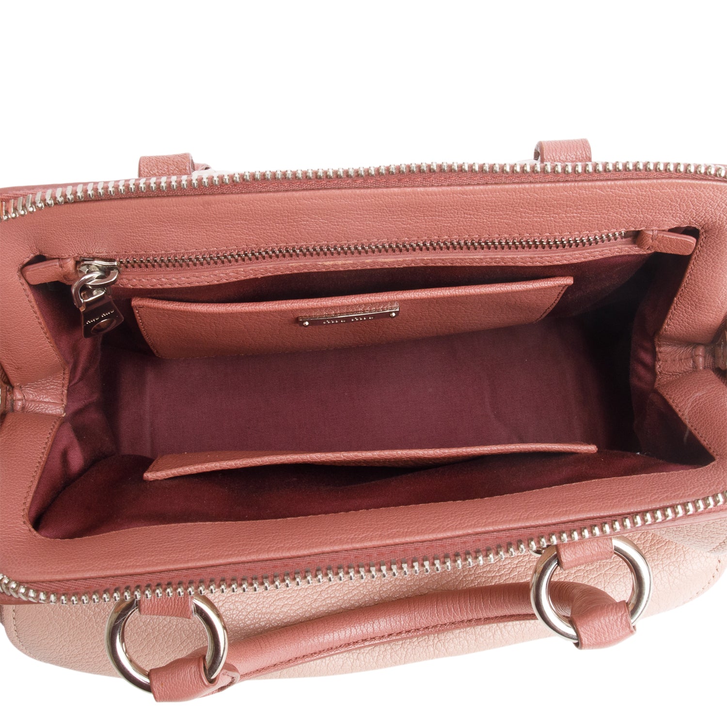 Miu Miu Pink Bi-Color Madras Leather Doctor Bag w/ Strap