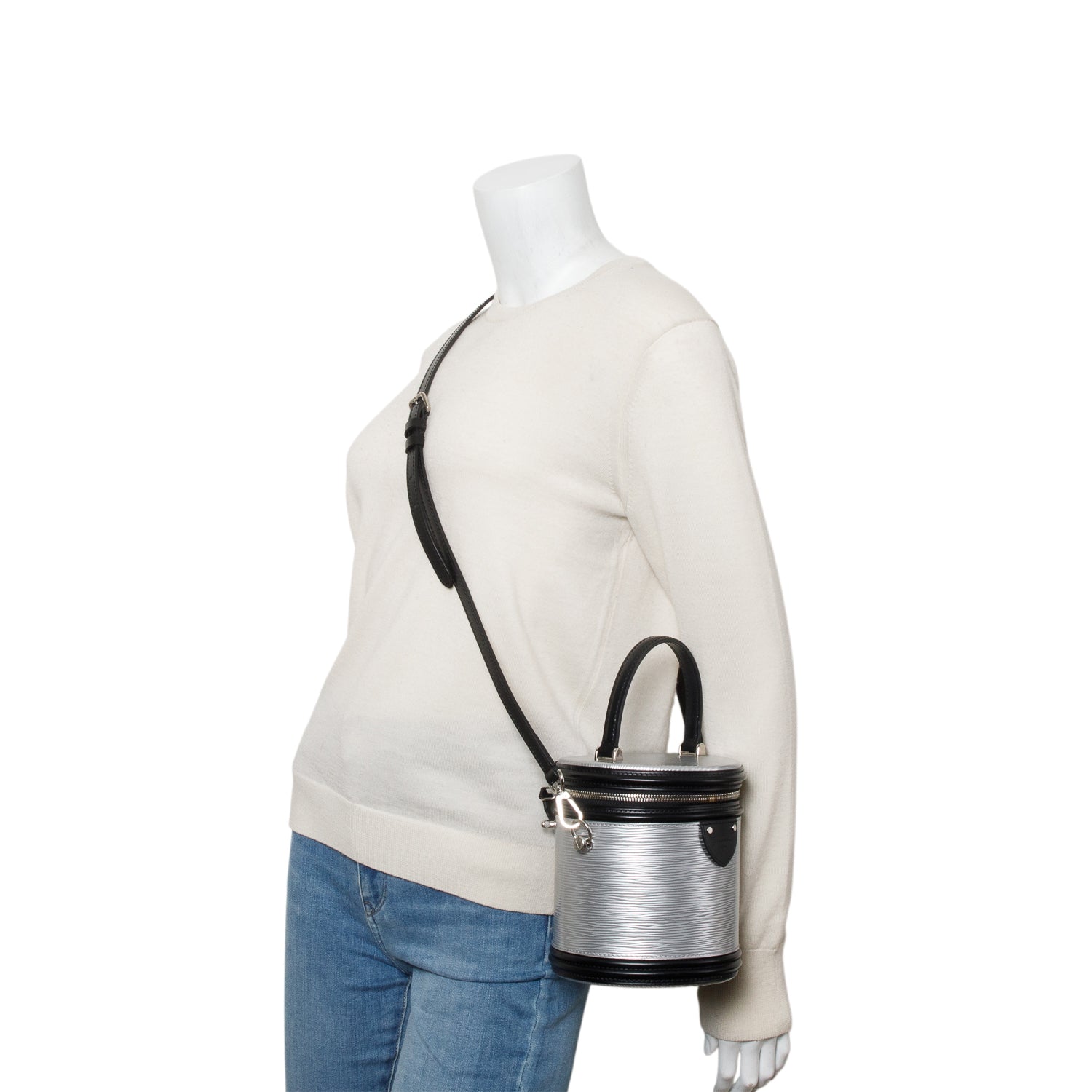 Louis Vuitton Metallic Silver Epi Leather Cannes w/ Strap