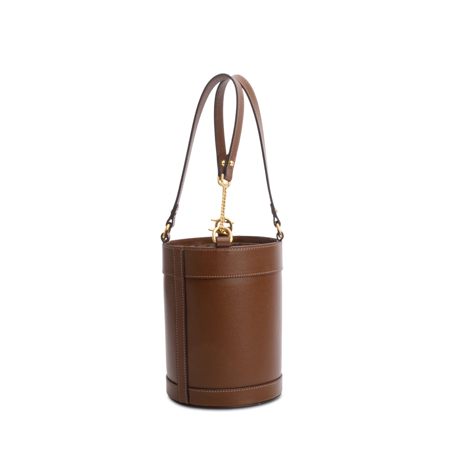 Gucci Brown Azalea Sakai Calfskin Leather Small Horsebit 1955 Drawstring Bucket Bag