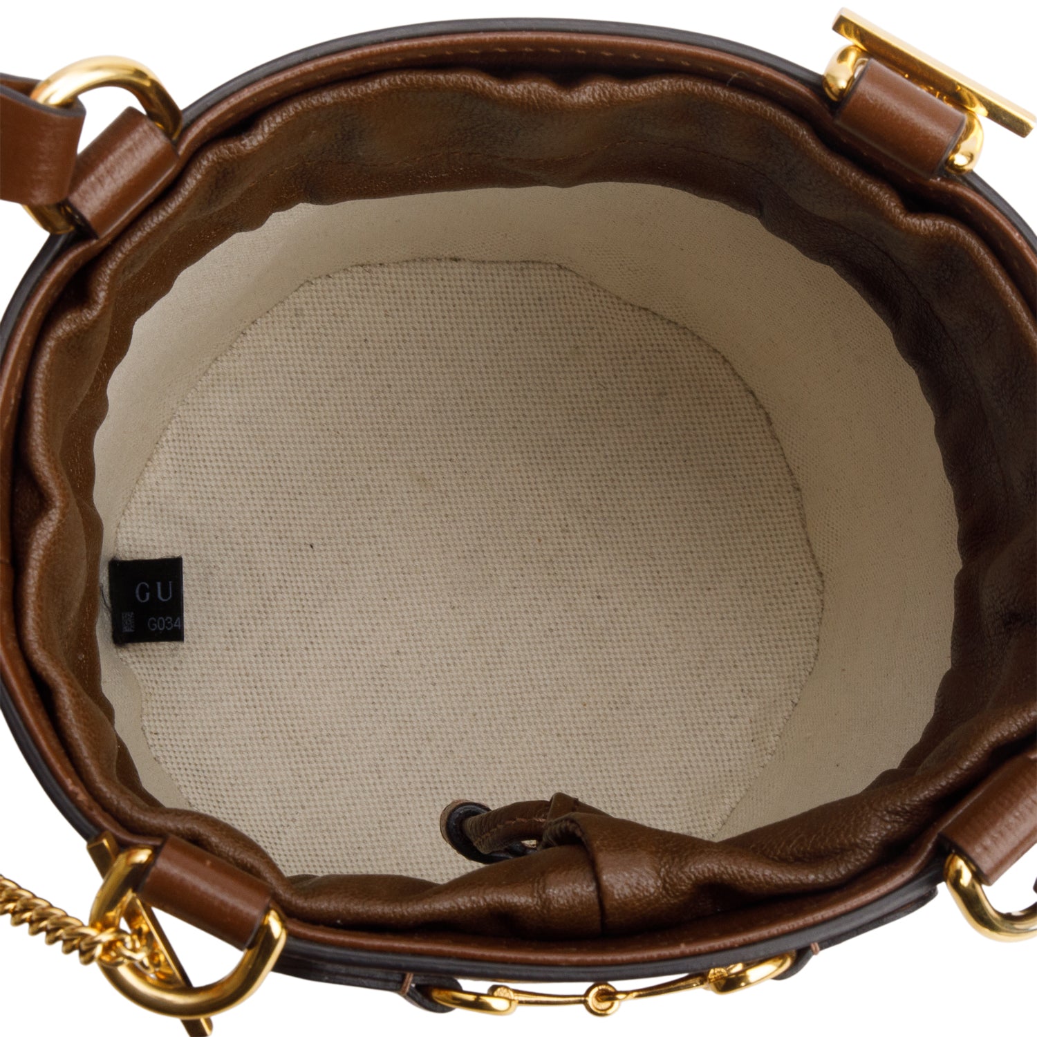 Gucci Brown Azalea Sakai Calfskin Leather Small Horsebit 1955 Drawstring Bucket Bag