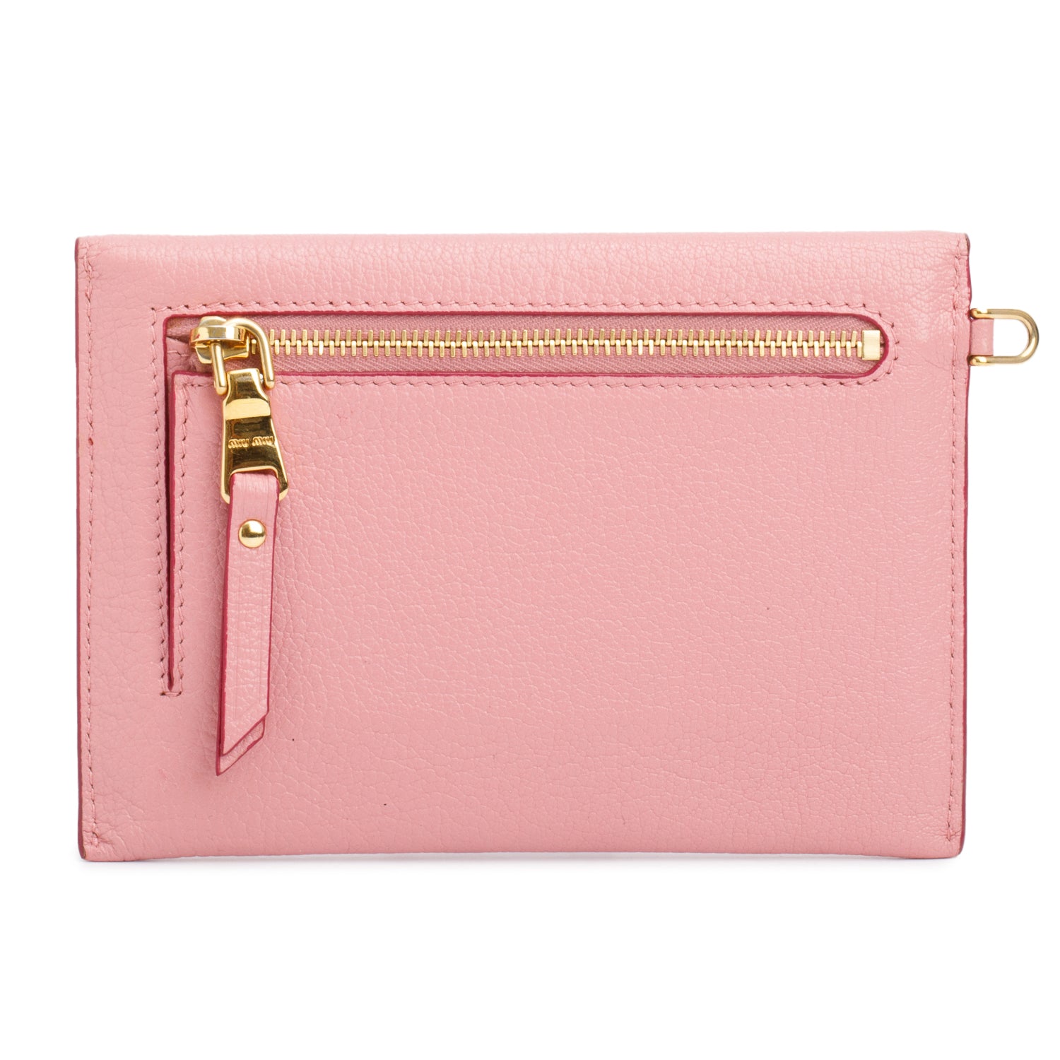 Miu Miu Pink Madras Love Envelope Wristlet Pouch