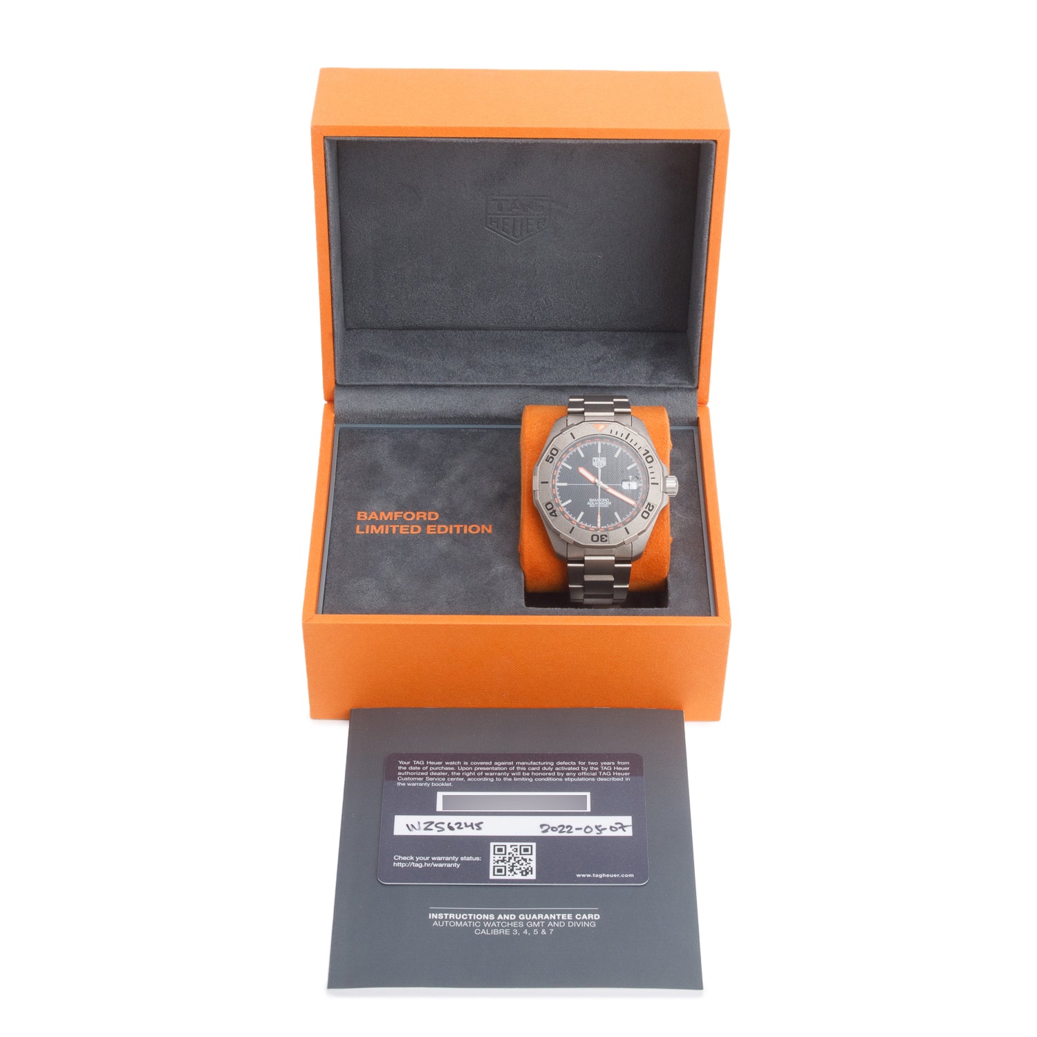 Tag Heuer 2022 Titanium Aquaracer Date X Bamford 43 MM Automatic Watch WAY208F w/ Box & Papers