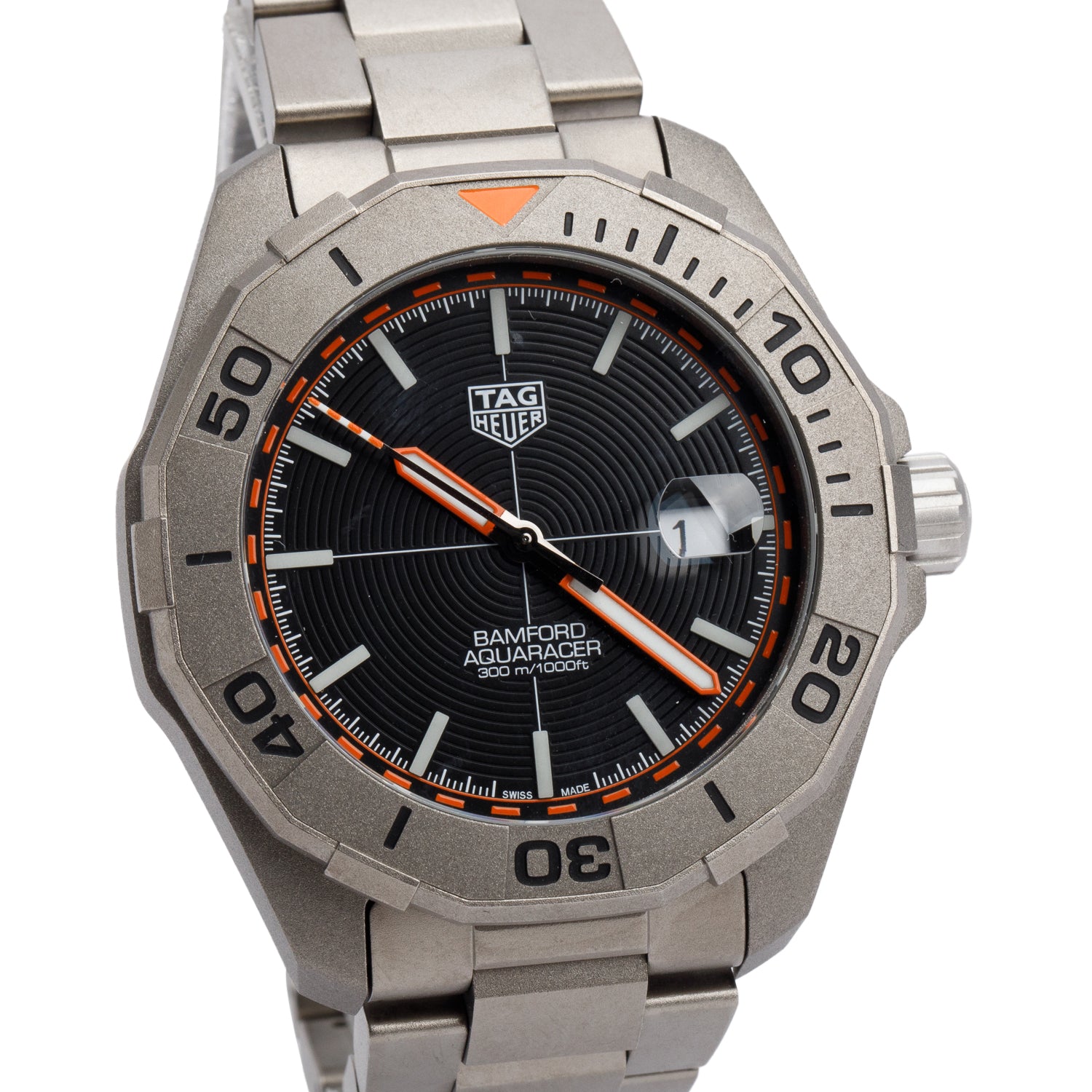 Tag Heuer 2022 Titanium Aquaracer Date X Bamford 43 MM Automatic Watch WAY208F w/ Box & Papers