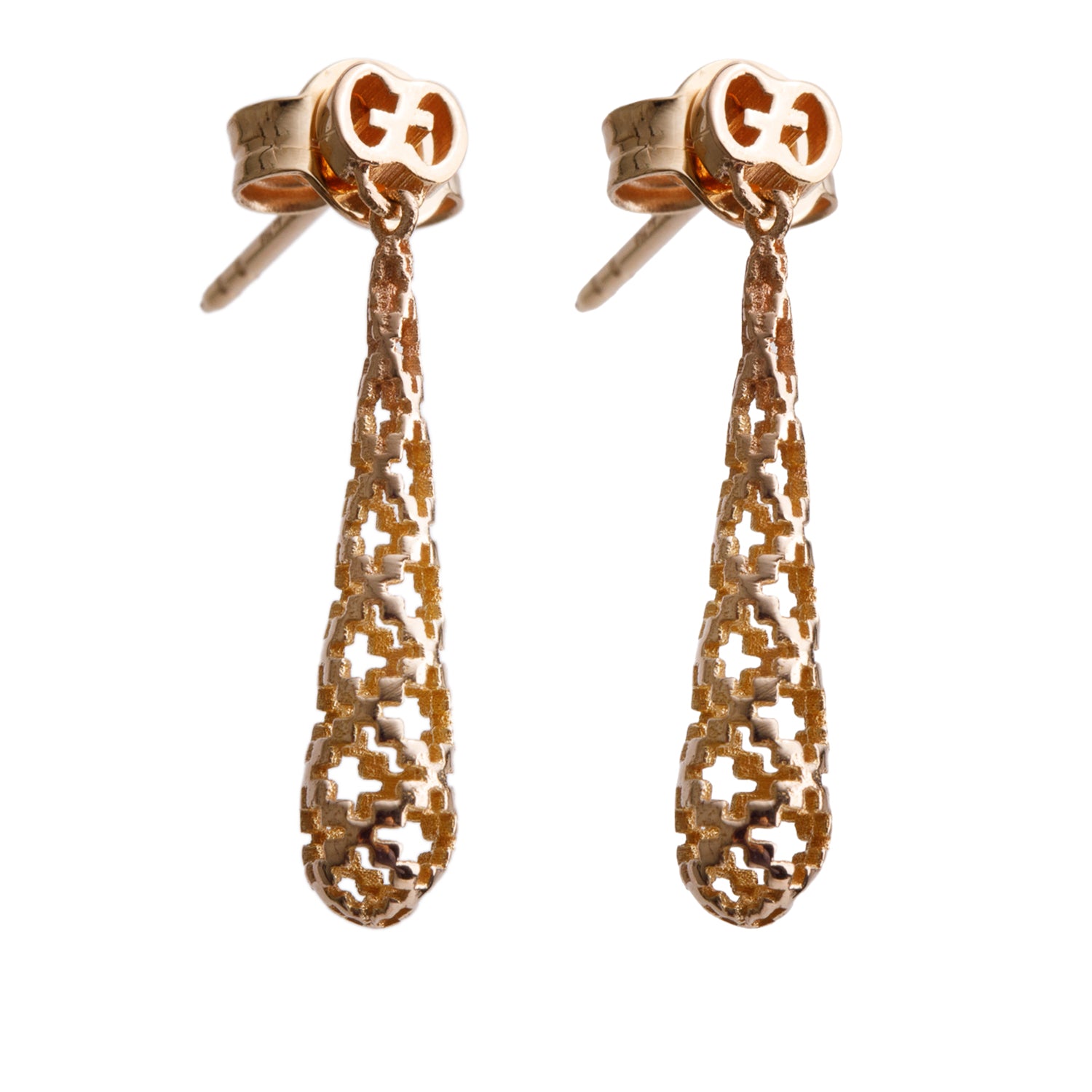 Gucci 18k Rose Gold Diamantissima Small Drop Earrings