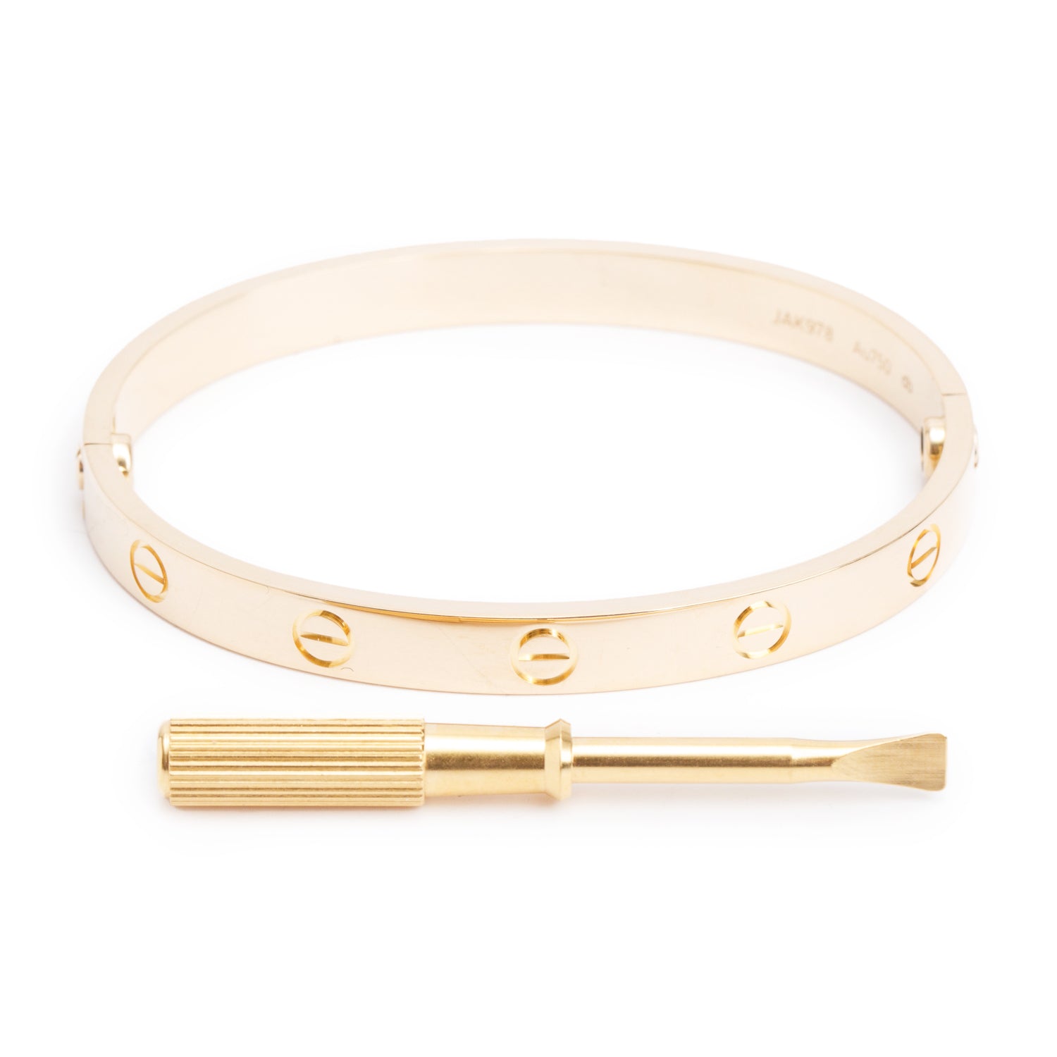 Cartier 18k Yellow Gold Love Bracelet, Classic Model, Size 17