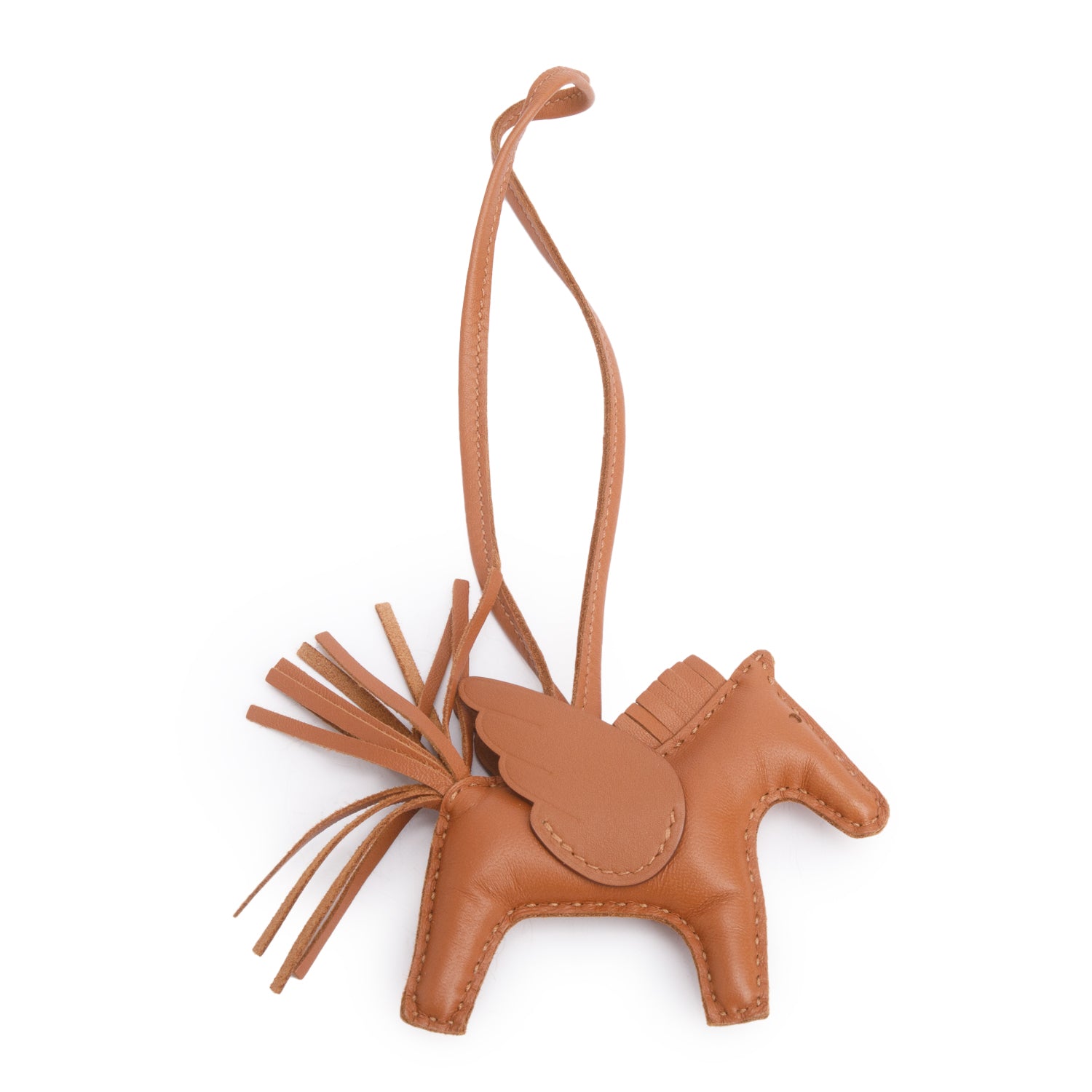 Hermes 2024 Gold Milo Lambskin Leather Rodeo Horse Bag Charm PM