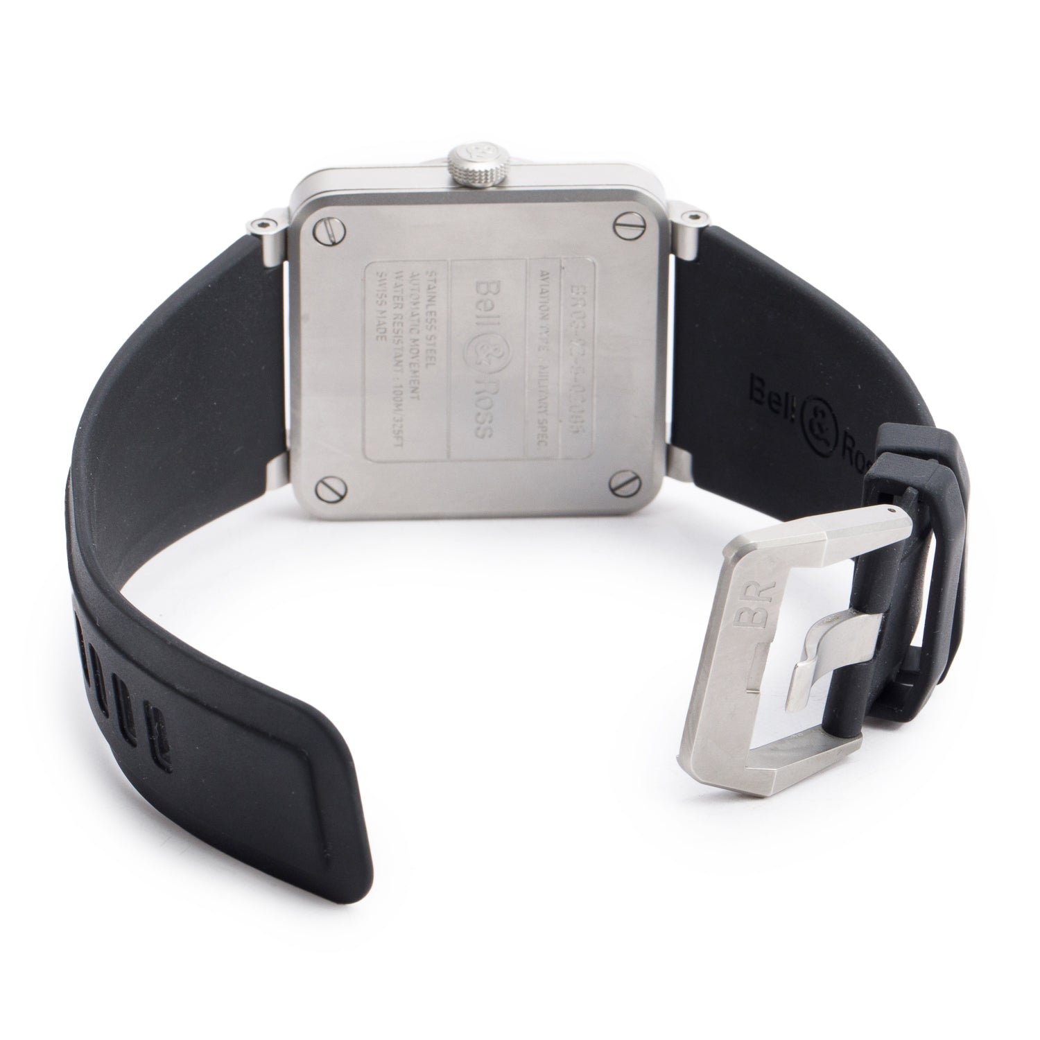 Bell & Ross Stainless Steel BR03-92 Horograph 42 MM Automatic Watch Black Dial w/ Box & Papers