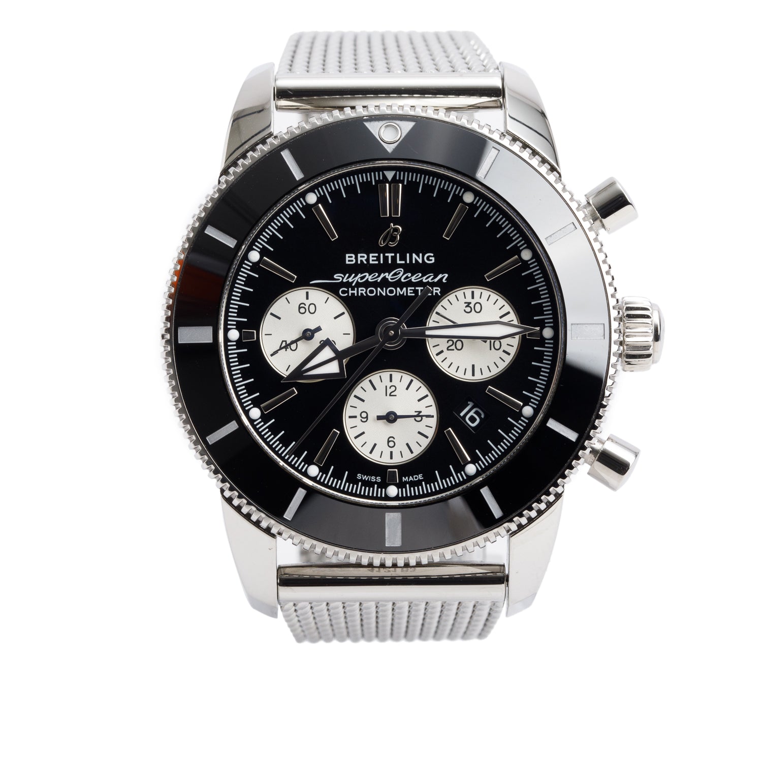 Breitling 2023 Stainless Steel Superocean Heritage II B01 44 MM Automatic Chronograph Watch Black Dial AB0162 w/ Receipt