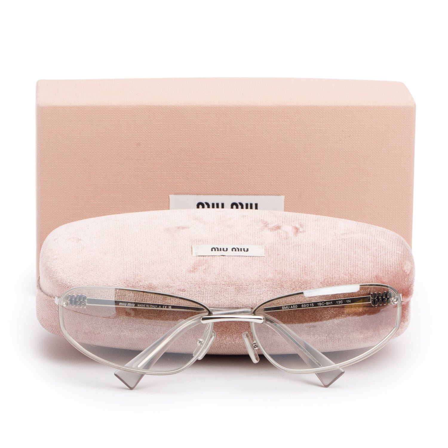 Miu Miu 2024 SMUA50 Silver Nocture Sunglasses w/ Box, Case & Receipt