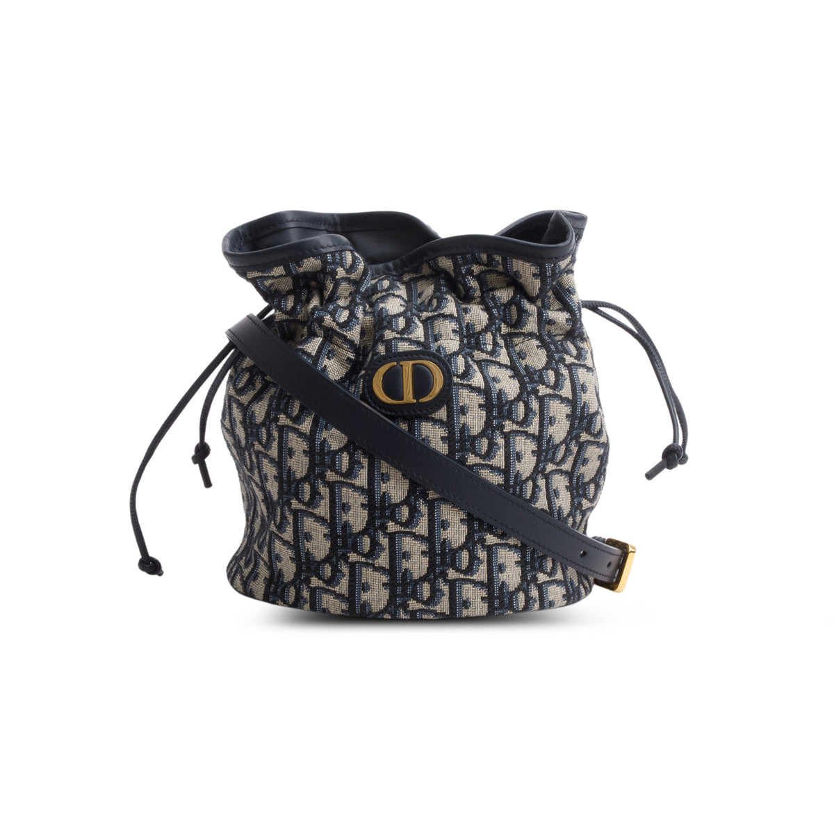 Christian Dior 2024 Blue Oblique 30 Montaigne Mini Bucket Bag w