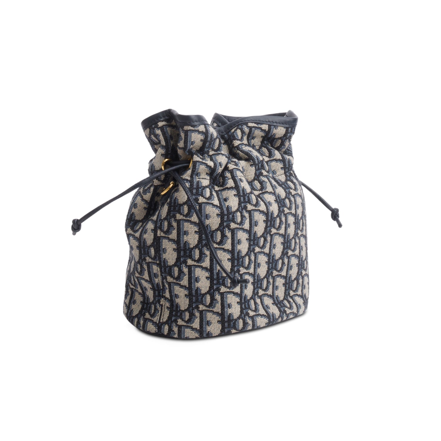 Christian Dior 2024 Blue Oblique 30 Montaigne Mini Bucket Bag w/ Strap