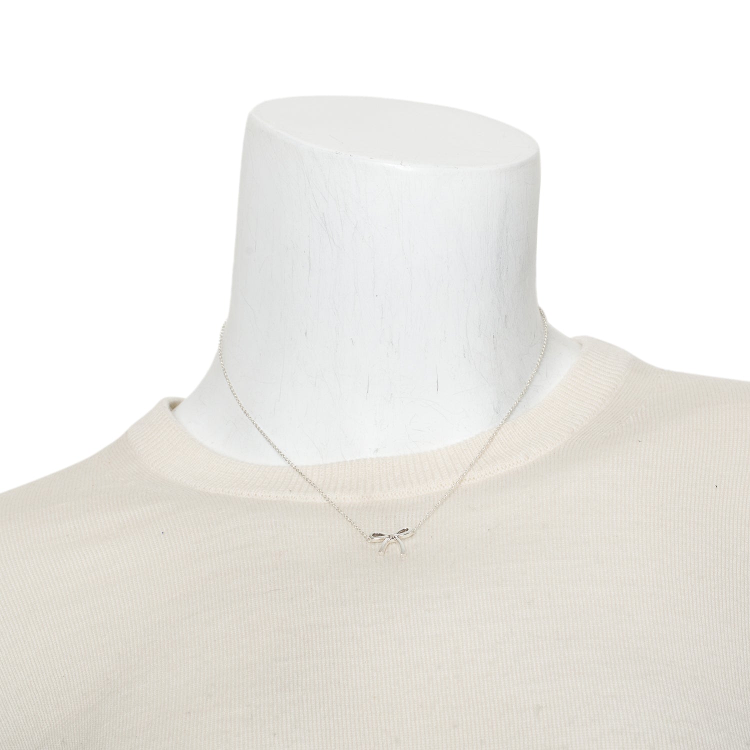 Tiffany & Co. Sterling Silver Mini Bow Pendant Necklace
