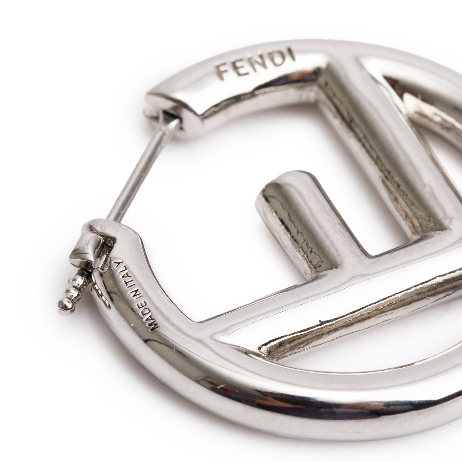 Fendi Silver-Tone Metal F is Fendi Stud Earrings