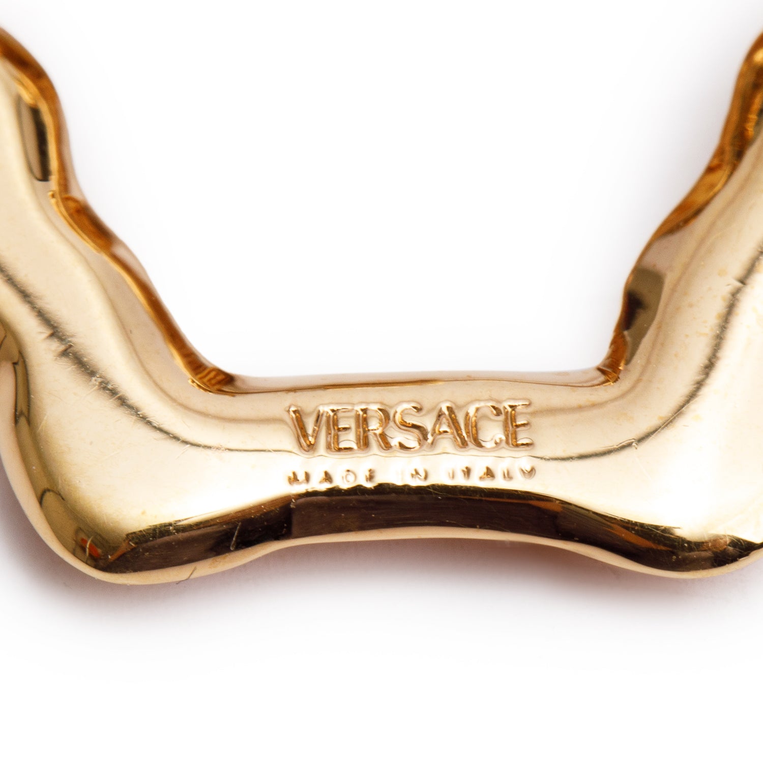 Versace Gold Plated Crystal La Medusa Curve Drop Earrings