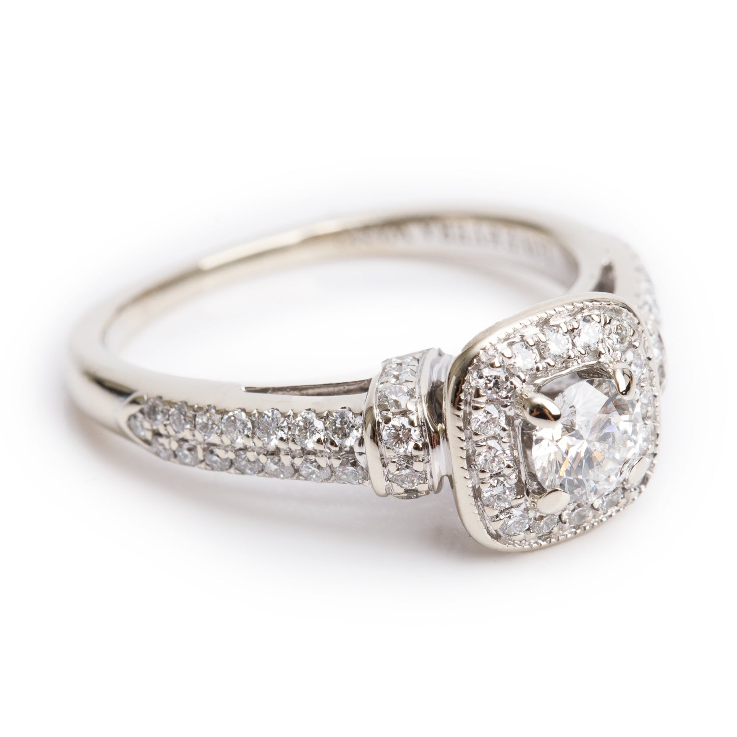 Vera Wang 14k White Gold Love Diamond Engagement Ring, Size 5 w/ Box