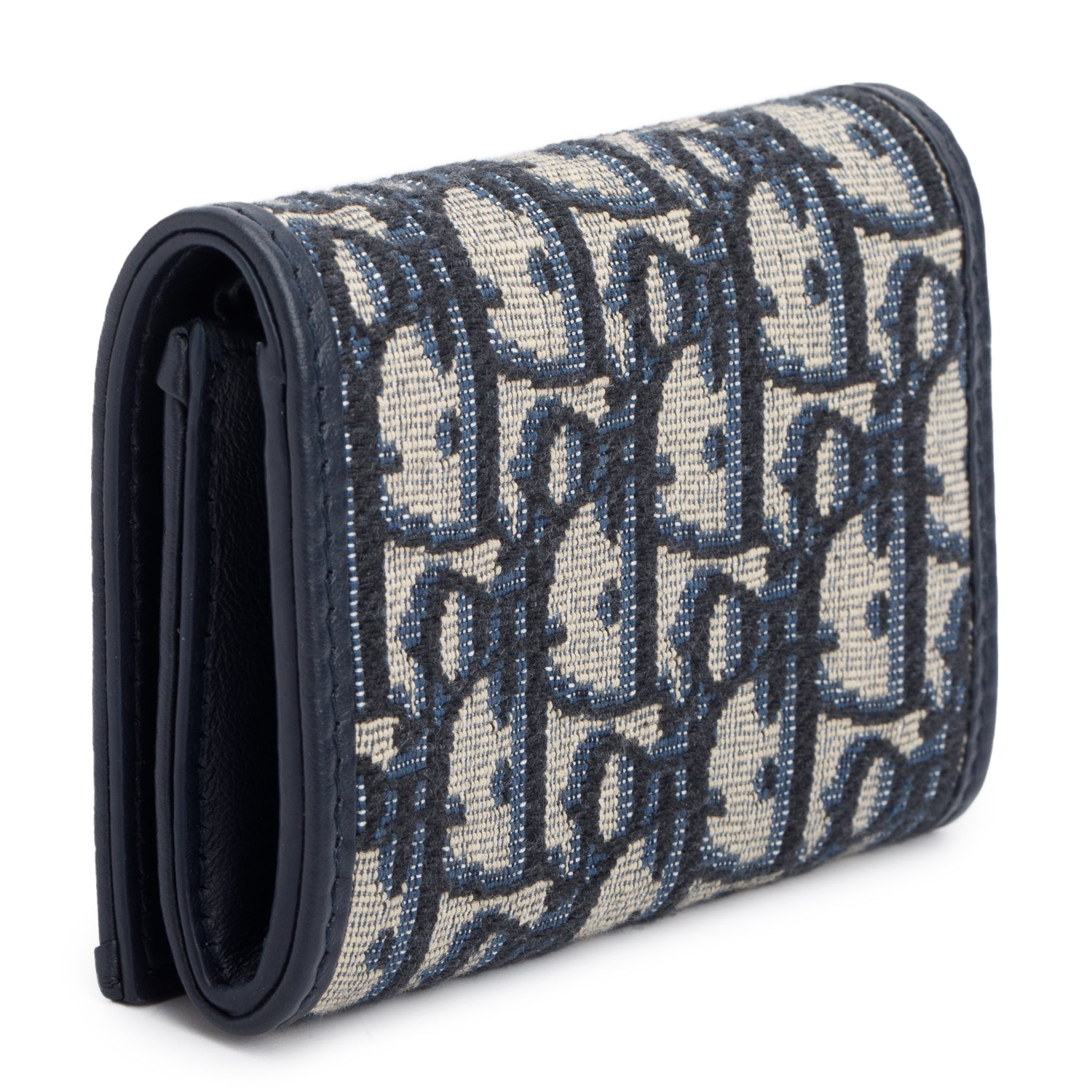 Christian Dior 2023 Blue Oblique 30 Montaigne Glycine Wallet