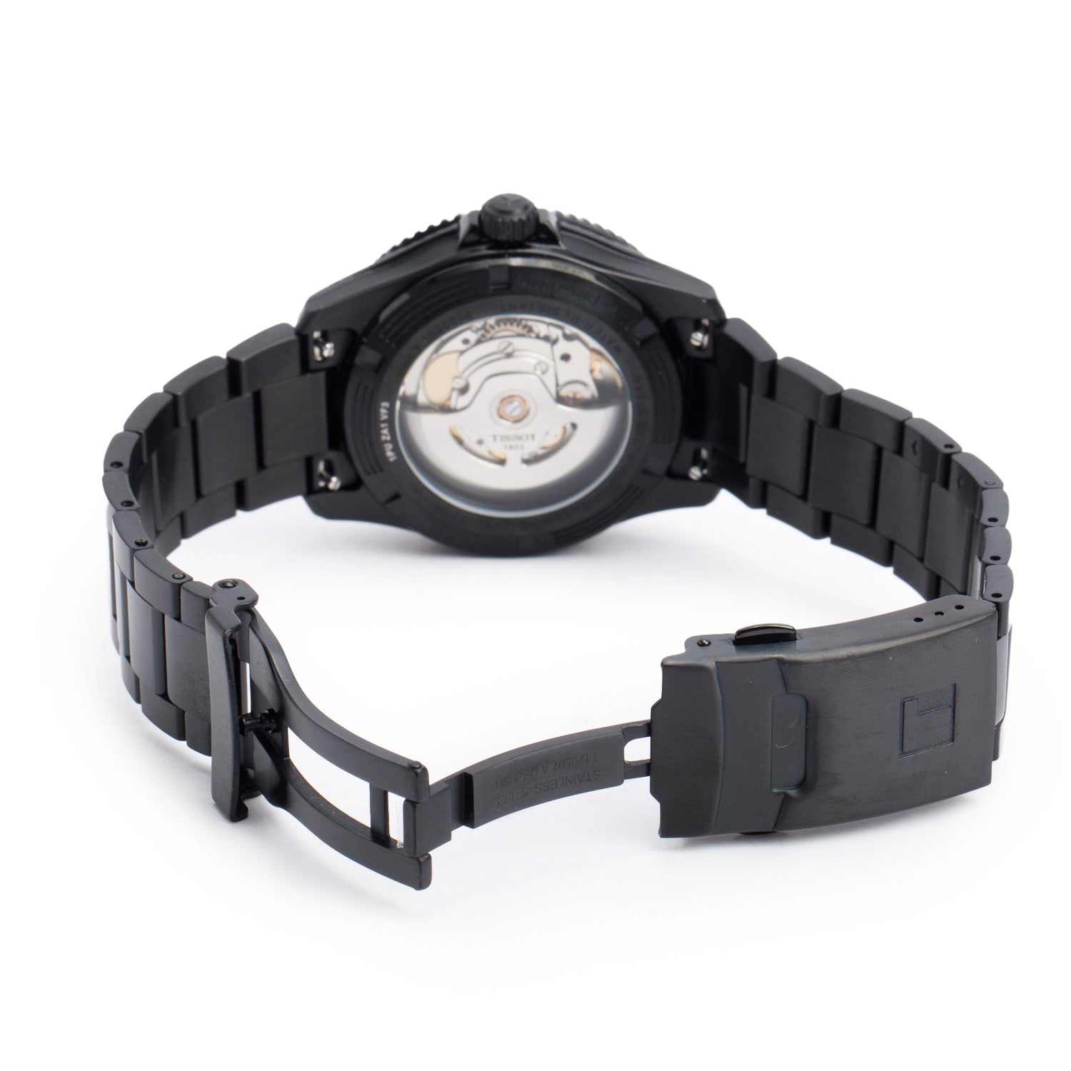 Tissot Black PVD Stainless Steel Seastar 1000 40 MM Automatic Watch Black Dial w/ Box